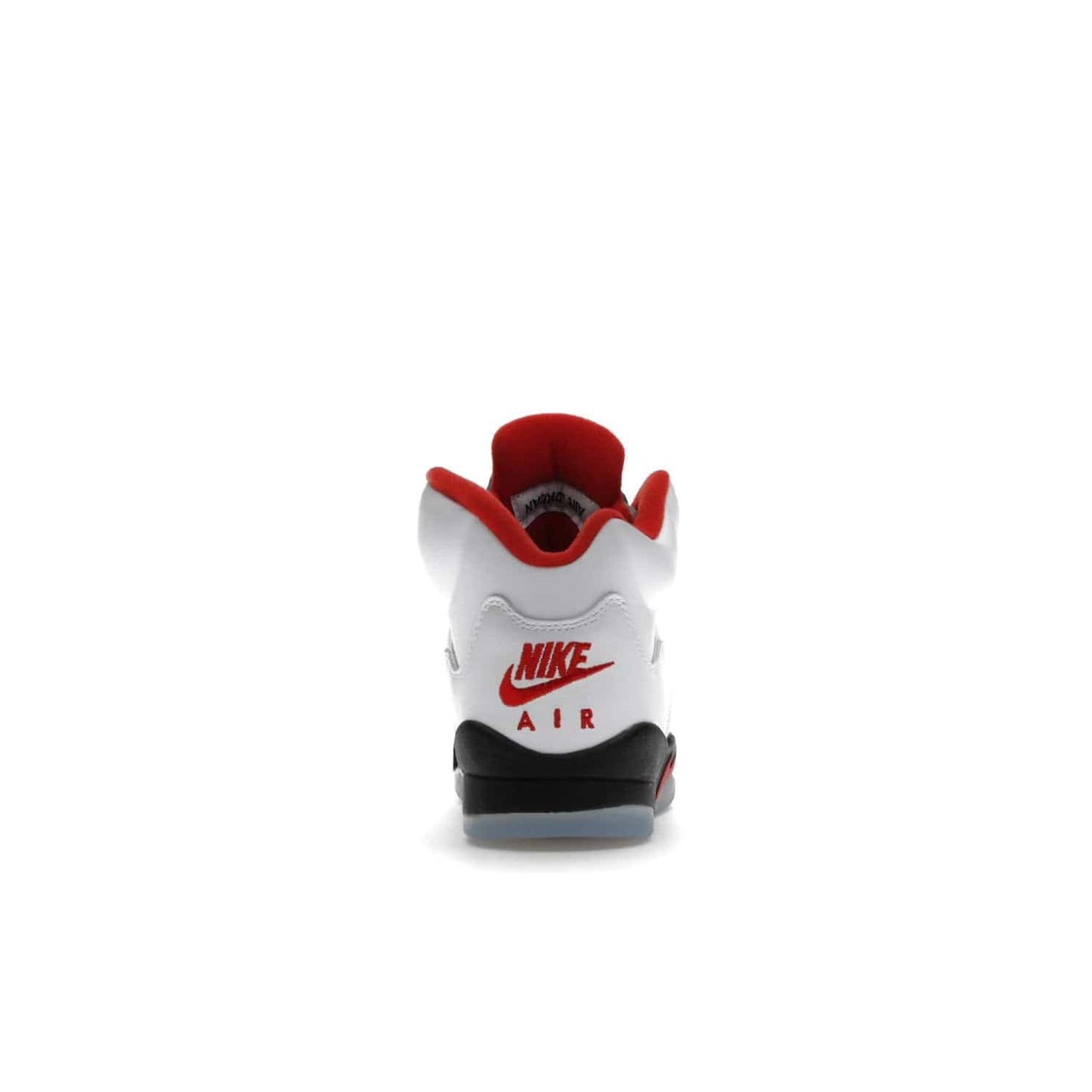 Jordan 5 Retro Fire Red Silver Tongue (2020) (GS) - Image 28 - Only at www.BallersClubKickz.com - A stylish option for any grade schooler. The Air Jordan 5 Retro Fire Red Silver Tongue 2020 GS features a combination of four hues, premium white leather, a clear mesh mid-upper and a reflective silver tongue. An icy translucent blue outsole completes the look. Available on May 2, $150.