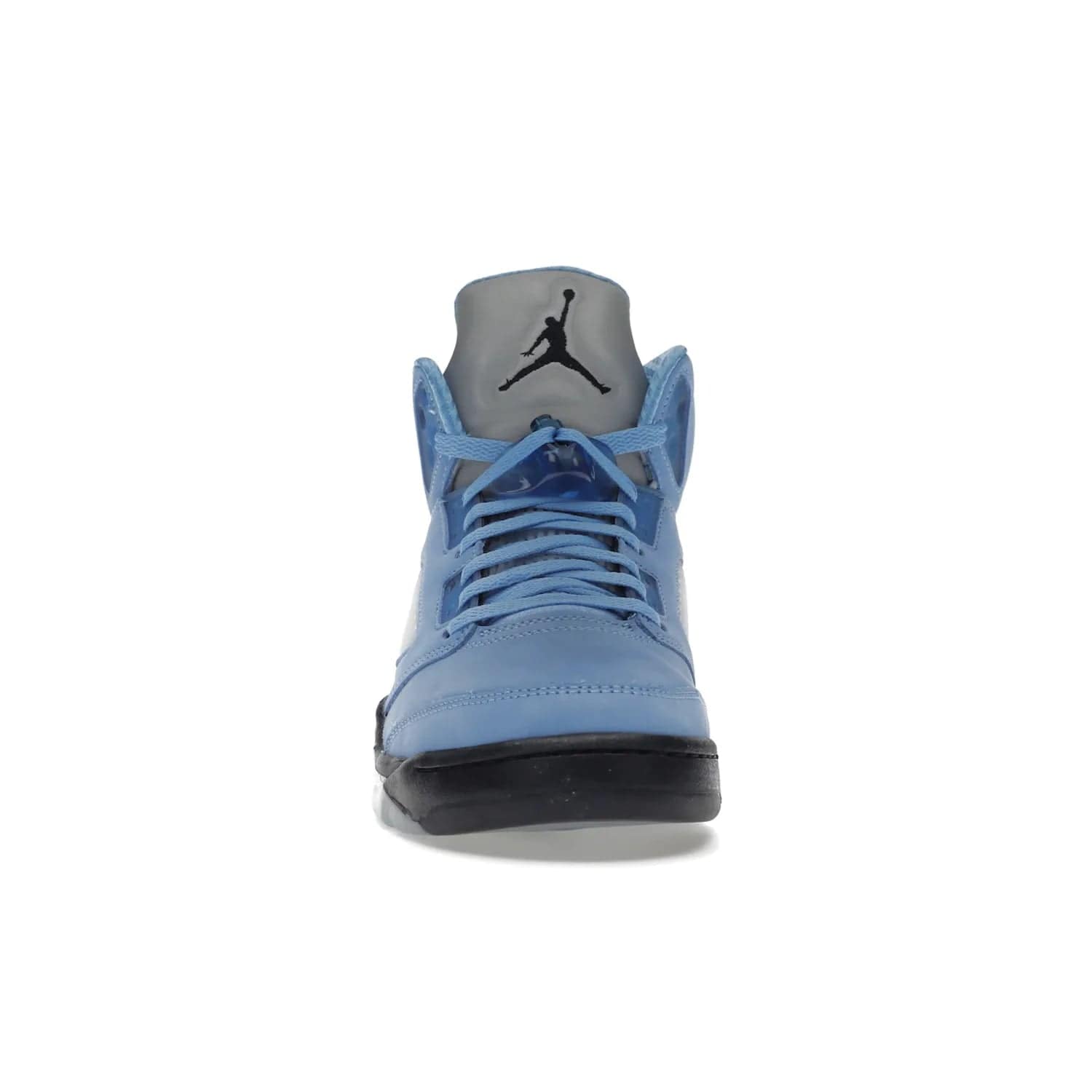 Jordan 5 Retro UNC University Blue - Image 10 - Only at www.BallersClubKickz.com - Fresh Air Jordan 5 Retro UNC University Blue in University Blue laces to honor Michael Jordan's alma mater. 3M reflective tongue, black Jumpman logo, contrasted by black midsole and translucent blue outsole. Drops March 5, 2023.