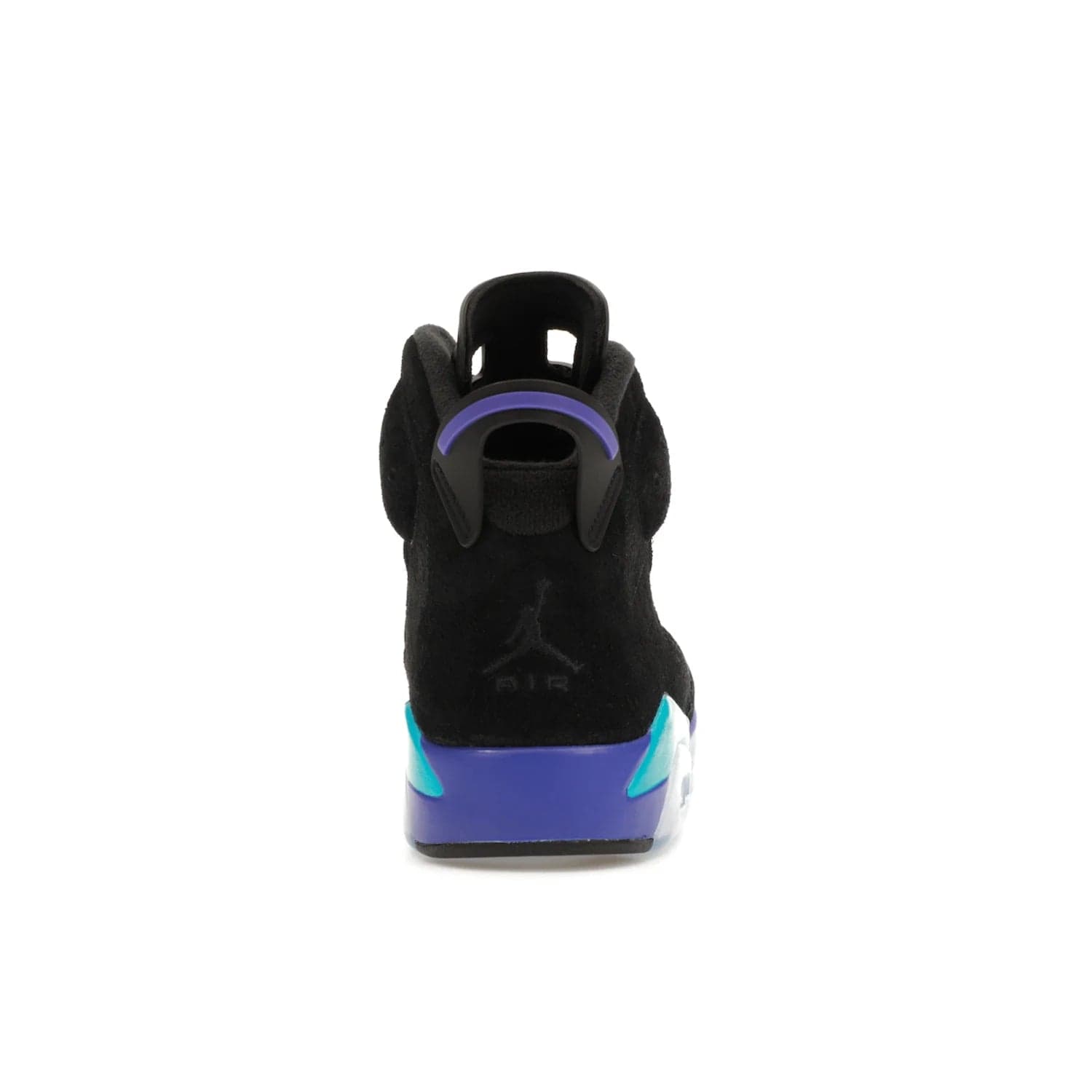 Jordan 6 Retro Aqua - Image 28 - Only at www.BallersClubKickz.com - Feel the classic Jordan 6 Retro Aqua paired with modern style. Black, Bright Concord, and Aquatone hues are crafted with a supple suede and rubberized heel tab. This standout sneaker adds signature Jordan elements at $200. Elevate your style with the Jordan 6 Retro Aqua.