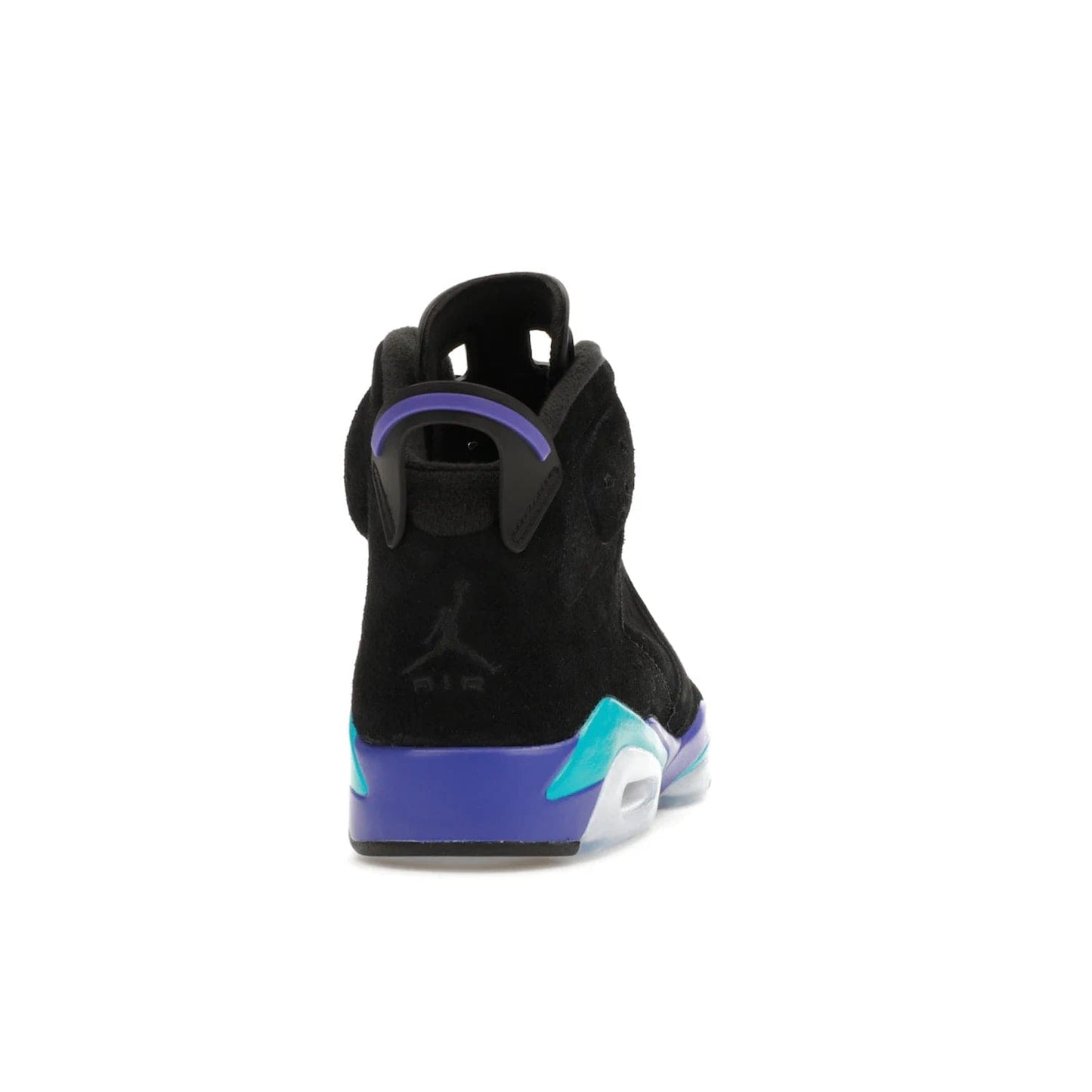 Jordan 6 Retro Aqua - Image 29 - Only at www.BallersClubKickz.com - Feel the classic Jordan 6 Retro Aqua paired with modern style. Black, Bright Concord, and Aquatone hues are crafted with a supple suede and rubberized heel tab. This standout sneaker adds signature Jordan elements at $200. Elevate your style with the Jordan 6 Retro Aqua.