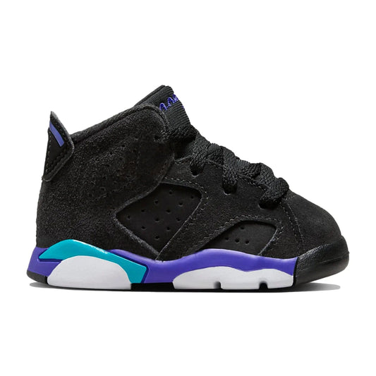 Jordan 6 Retro Aqua (TD) - Image 1 - Only at www.BallersClubKickz.com - Iconic Jordan 6 Retro Aqua features the classic black, Bright Concord and Aquatone color combination for a statement-making look. Perfect casual day or night shoe.