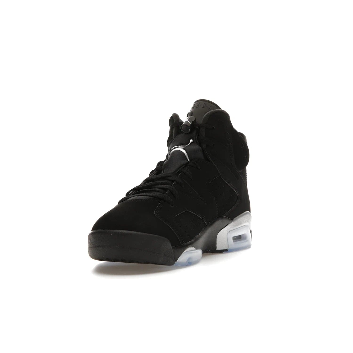 Jordan 6 Retro Chrome Metallic Silver - Image 13 - Only at www.BallersClubKickz.com - A signature sneaker from the Air Jordan franchise. Crafted with tumbled leather, synthetic nubuck, and synthetic textiles for superior comfort and support. Black and metallic silver colour palette. Black polyurethane midsole, translucent rubber outsole, Jumpman branding, windowed tongue, lace locks & spoiler-like heel tab. Air Jordan 6 Retro Metallic Silver for an athletic upgrade with a touch of class.