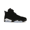 Jordan 6 Retro Chrome Metallic Silver - Image 2 - Only at www.BallersClubKickz.com - A signature sneaker from the Air Jordan franchise. Crafted with tumbled leather, synthetic nubuck, and synthetic textiles for superior comfort and support. Black and metallic silver colour palette. Black polyurethane midsole, translucent rubber outsole, Jumpman branding, windowed tongue, lace locks & spoiler-like heel tab. Air Jordan 6 Retro Metallic Silver for an athletic upgrade with a touch of class.
