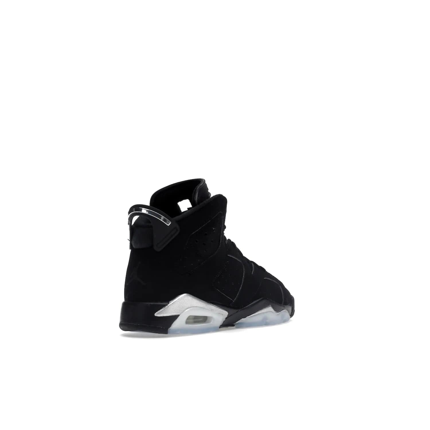 Jordan 6 Retro Chrome Metallic Silver (GS) - Image 32 - Only at www.BallersClubKickz.com - The Air Jordan 6 Retro Chrome Metallic Silver GS features a black nubuck upper, polyurethane midsole and translucent rubber outsole. The stylish silver hits add shine to this classic monochromatic sneaker. Available November 26th, 2022.