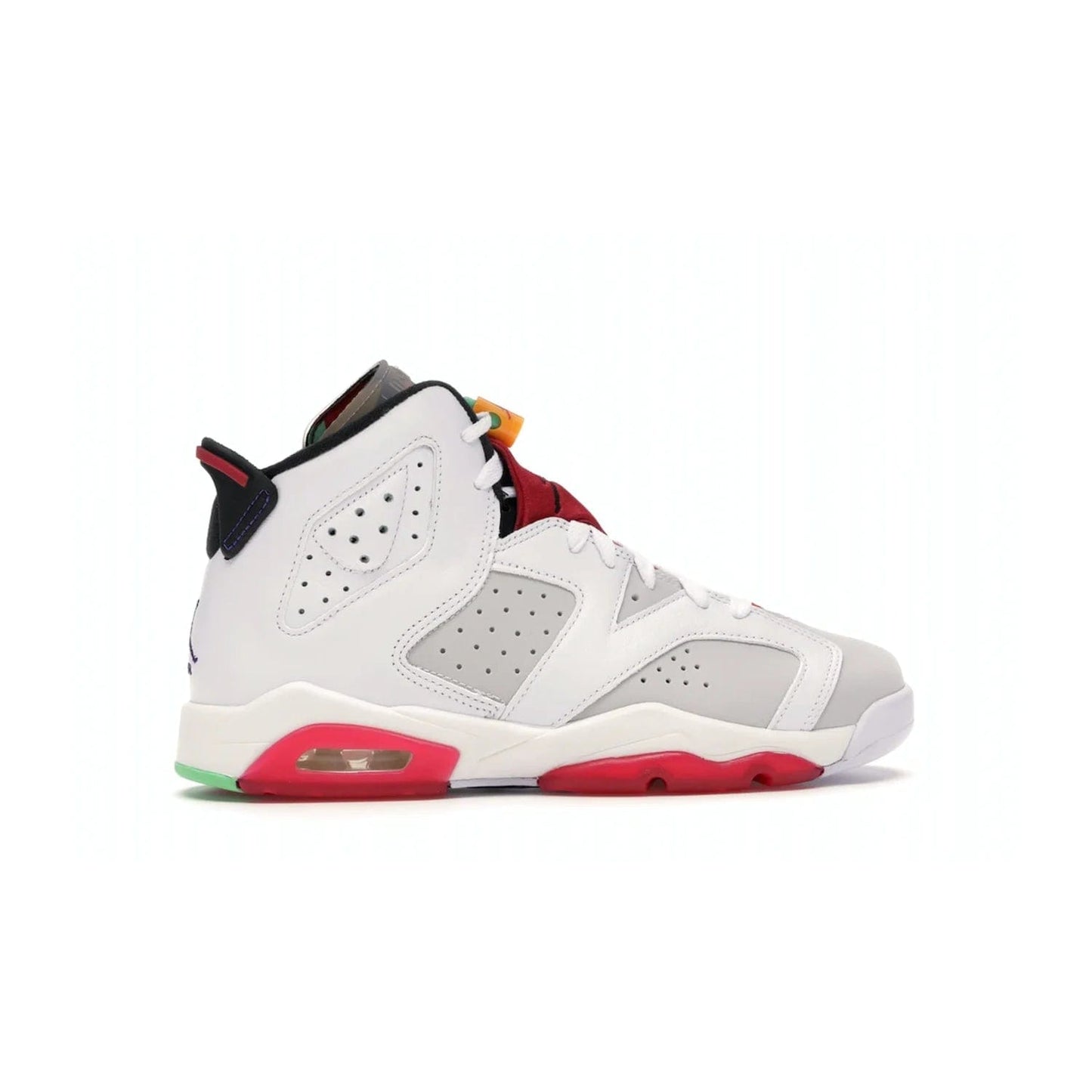 Jordan 6 Retro Hare (GS) - Image 36 - Only at www.BallersClubKickz.com - The Air Jordan 6 Hare GS. Comfortable suede upper, perforations, red pods, two-tone midsole, and signature "Jumpman" emblem. Released 17 June 2020. Perfect for any sneakerhead.