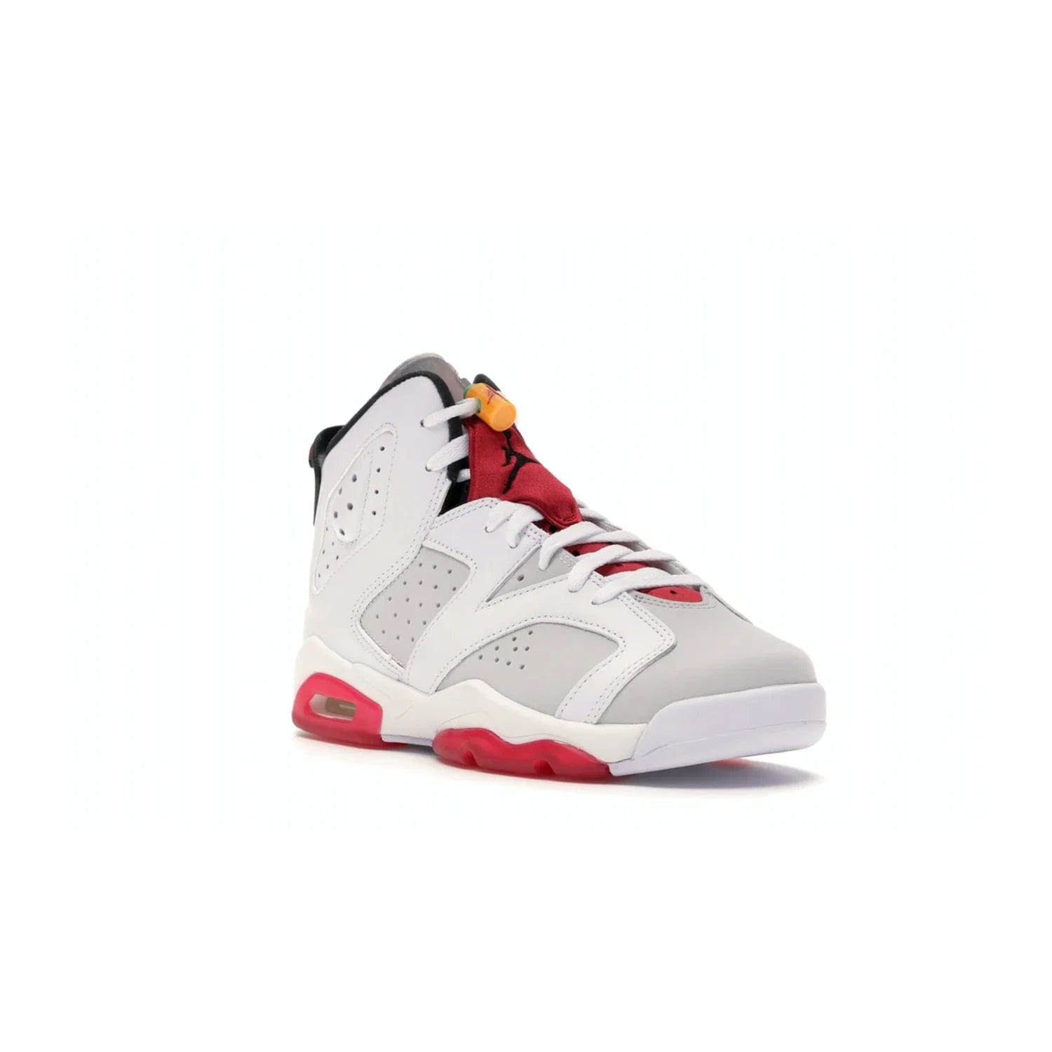 Jordan 6 Retro Hare (GS) - Image 6 - Only at www.BallersClubKickz.com - The Air Jordan 6 Hare GS. Comfortable suede upper, perforations, red pods, two-tone midsole, and signature "Jumpman" emblem. Released 17 June 2020. Perfect for any sneakerhead.