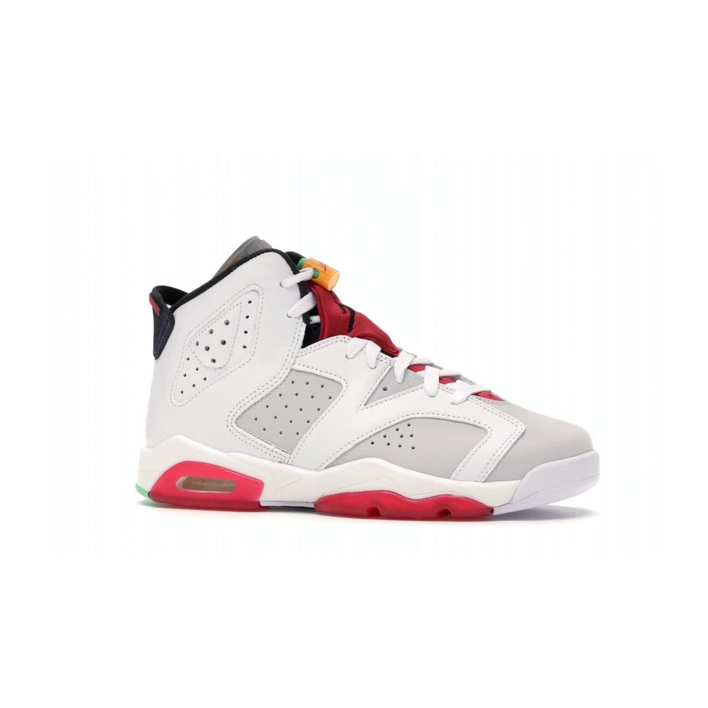 Jordan 6 Retro Hare (GS) - Image 3 - Only at www.BallersClubKickz.com - The Air Jordan 6 Hare GS. Comfortable suede upper, perforations, red pods, two-tone midsole, and signature "Jumpman" emblem. Released 17 June 2020. Perfect for any sneakerhead.
