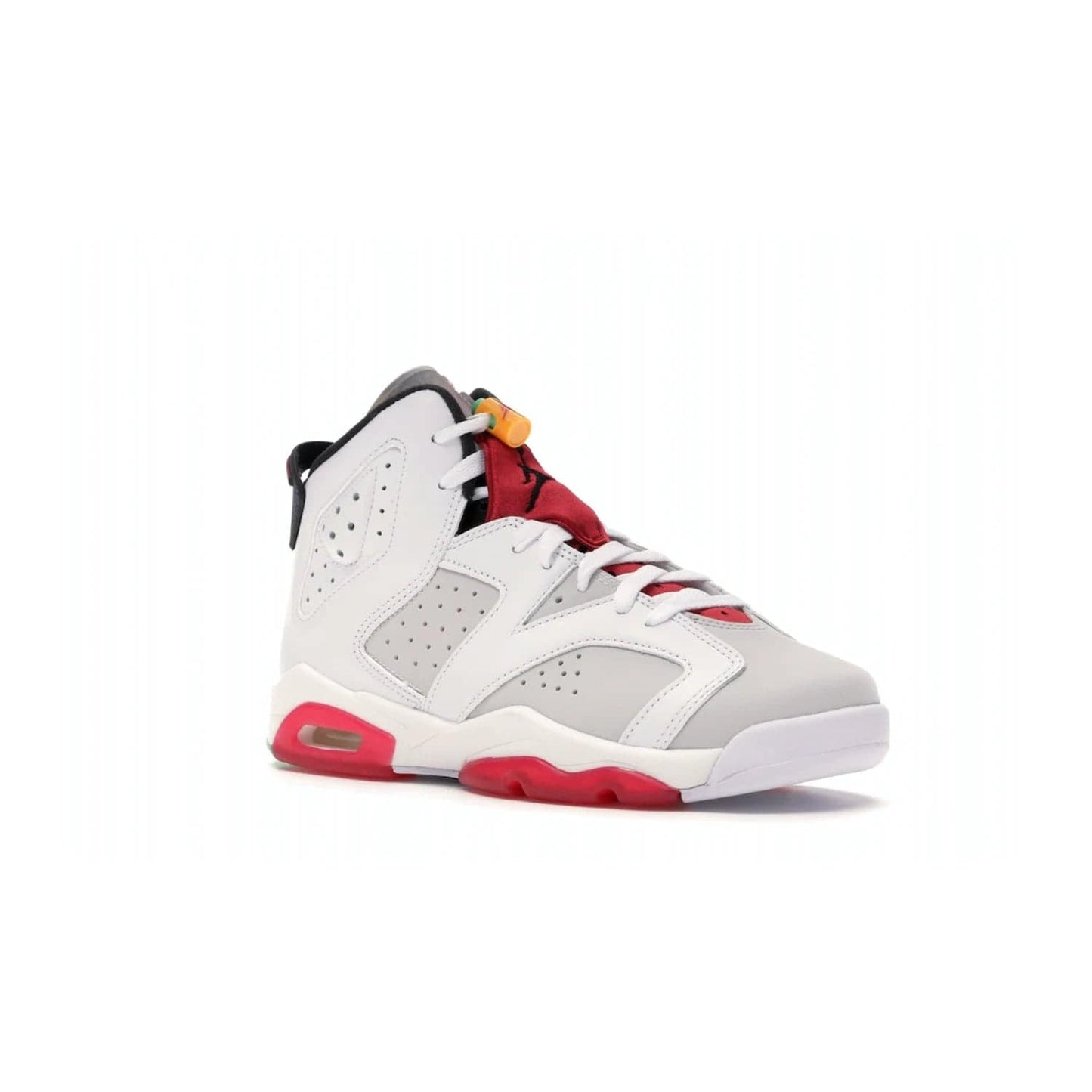 Jordan 6 Retro Hare (GS) - Image 5 - Only at www.BallersClubKickz.com - The Air Jordan 6 Hare GS. Comfortable suede upper, perforations, red pods, two-tone midsole, and signature "Jumpman" emblem. Released 17 June 2020. Perfect for any sneakerhead.