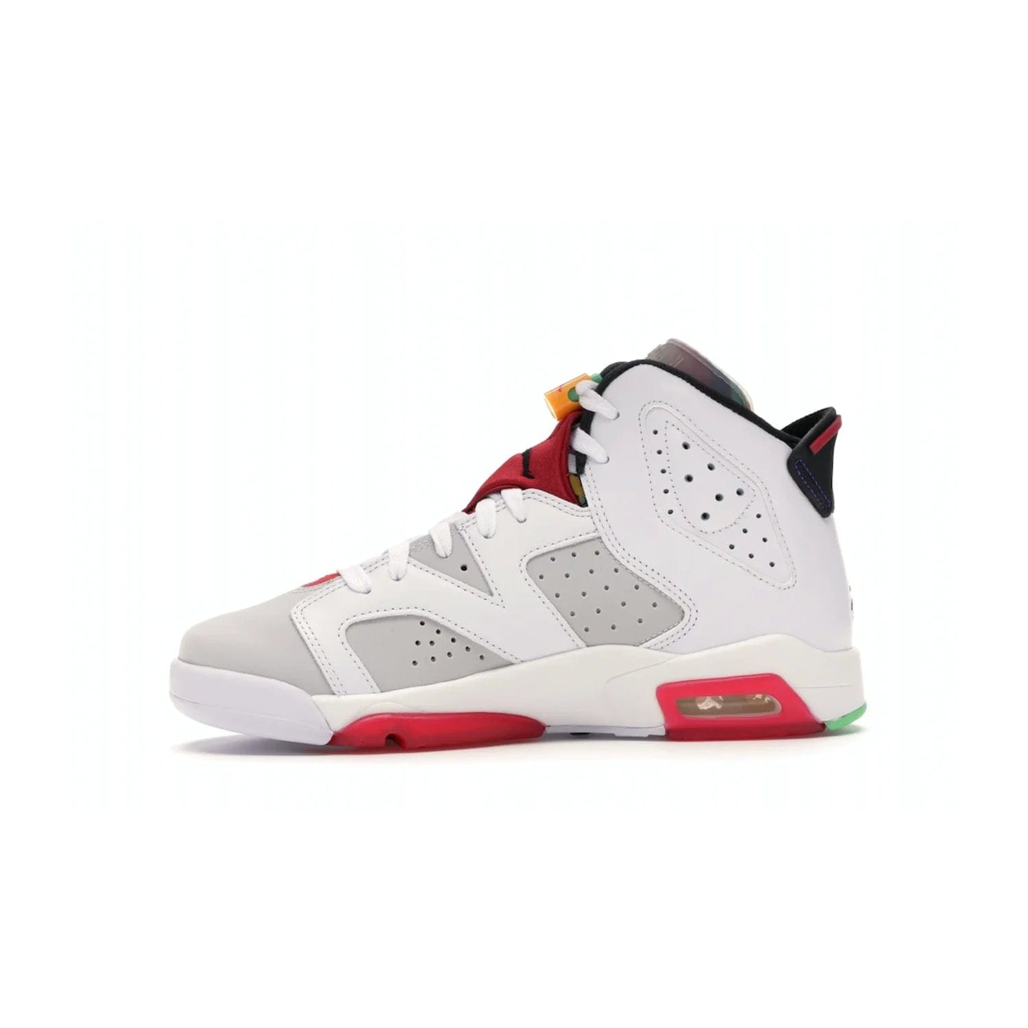 Jordan 6 Retro Hare (GS) - Image 18 - Only at www.BallersClubKickz.com - The Air Jordan 6 Hare GS. Comfortable suede upper, perforations, red pods, two-tone midsole, and signature "Jumpman" emblem. Released 17 June 2020. Perfect for any sneakerhead.