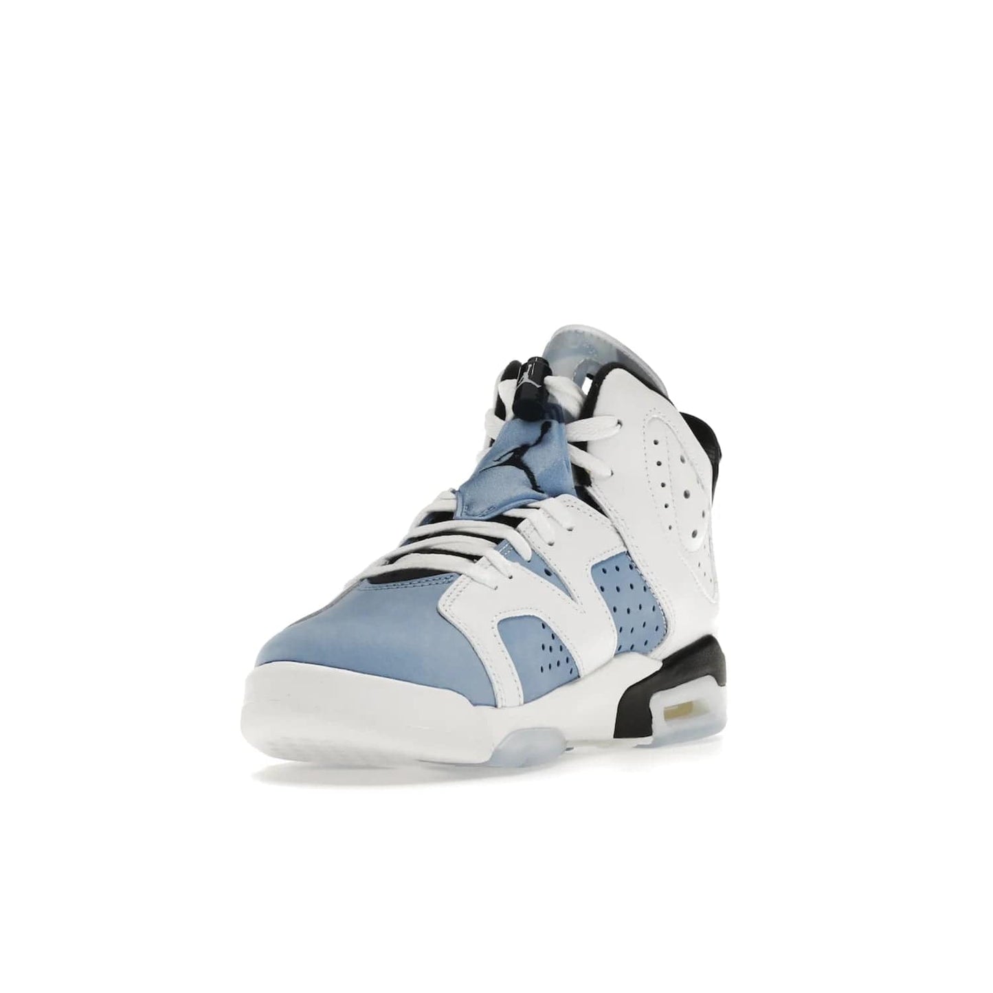 Jordan 6 Retro UNC White (GS) - Image 13 - Only at www.BallersClubKickz.com - Air Jordan 6 Retro UNC White GS: Michael Jordan alma mater, UNC Tar Heels, featuring colorway, nubuck, leather, Jumpman branding and a visible Air unit. Translucent blue/white outsole, perfect for completing sneaker rotation.