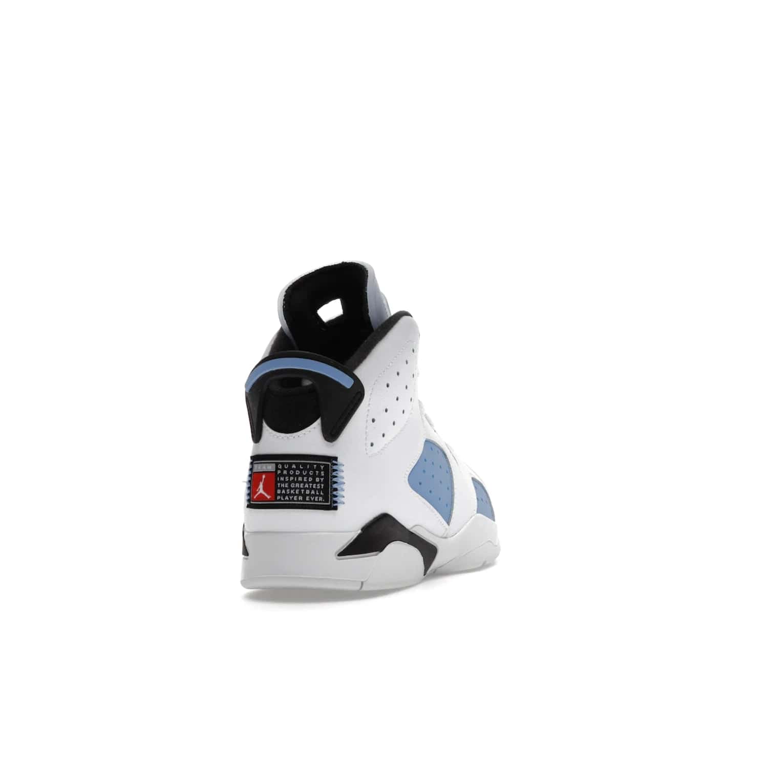 Jordan 6 Retro UNC White (PS) - Image 30 - Only at www.BallersClubKickz.com - The Air Jordan 6 Retro UNC White PS celebrates Michael Jordan's alma mater, the University of North Carolina. It features a classic color-blocking of the iconic Jordan 6 Carmine and a stitched Jordan Team patch. This must-have sneaker released on April 27th, 2022. Referencing the university colors, get this shoe for a stylish and timeless style with university pride.