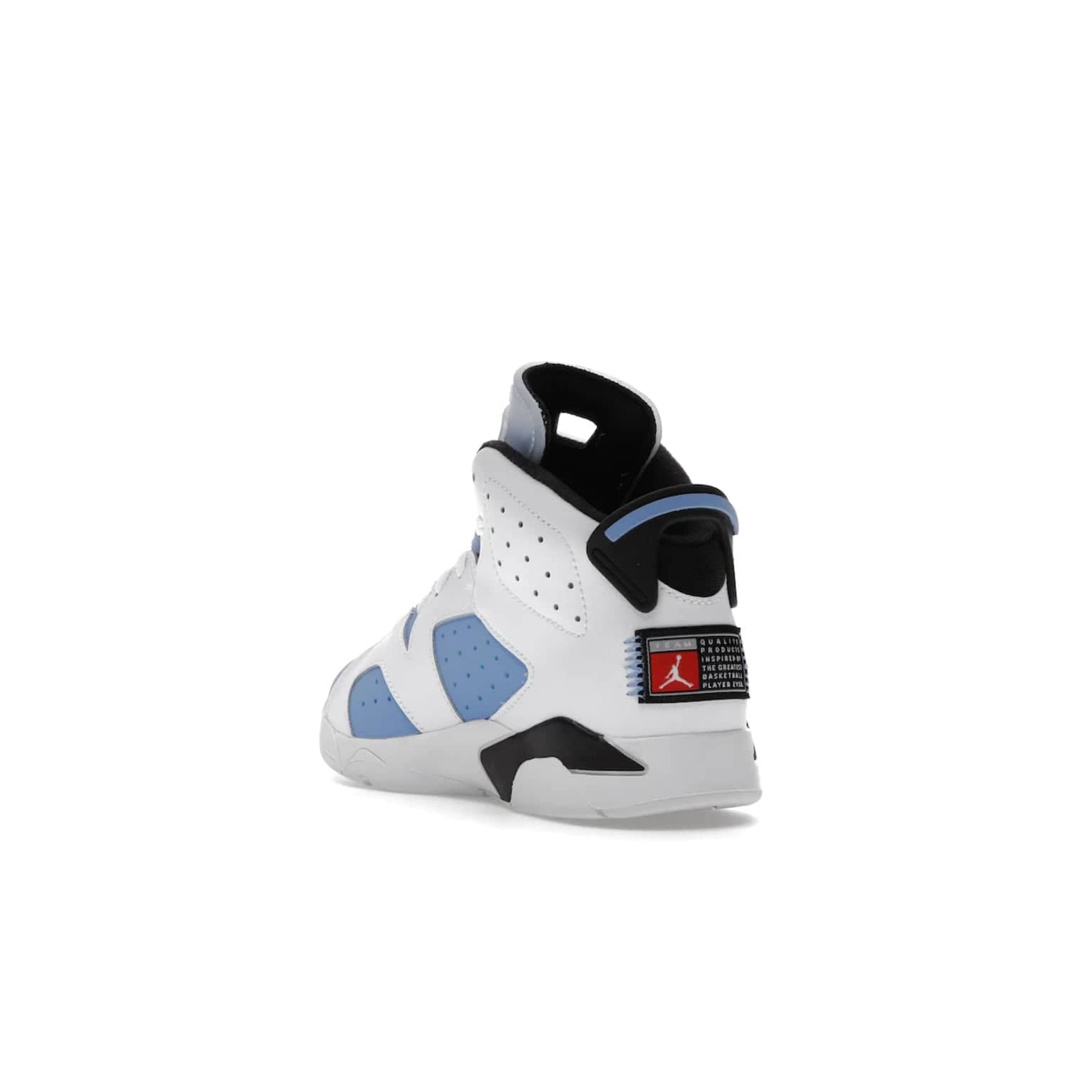 Jordan 6 Retro UNC White (PS) - Image 25 - Only at www.BallersClubKickz.com - The Air Jordan 6 Retro UNC White PS celebrates Michael Jordan's alma mater, the University of North Carolina. It features a classic color-blocking of the iconic Jordan 6 Carmine and a stitched Jordan Team patch. This must-have sneaker released on April 27th, 2022. Referencing the university colors, get this shoe for a stylish and timeless style with university pride.