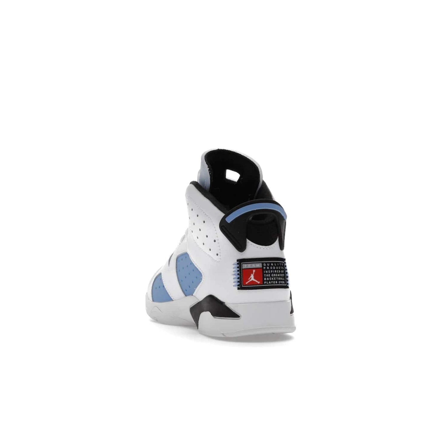 Jordan 6 Retro UNC White (PS) - Image 26 - Only at www.BallersClubKickz.com - The Air Jordan 6 Retro UNC White PS celebrates Michael Jordan's alma mater, the University of North Carolina. It features a classic color-blocking of the iconic Jordan 6 Carmine and a stitched Jordan Team patch. This must-have sneaker released on April 27th, 2022. Referencing the university colors, get this shoe for a stylish and timeless style with university pride.