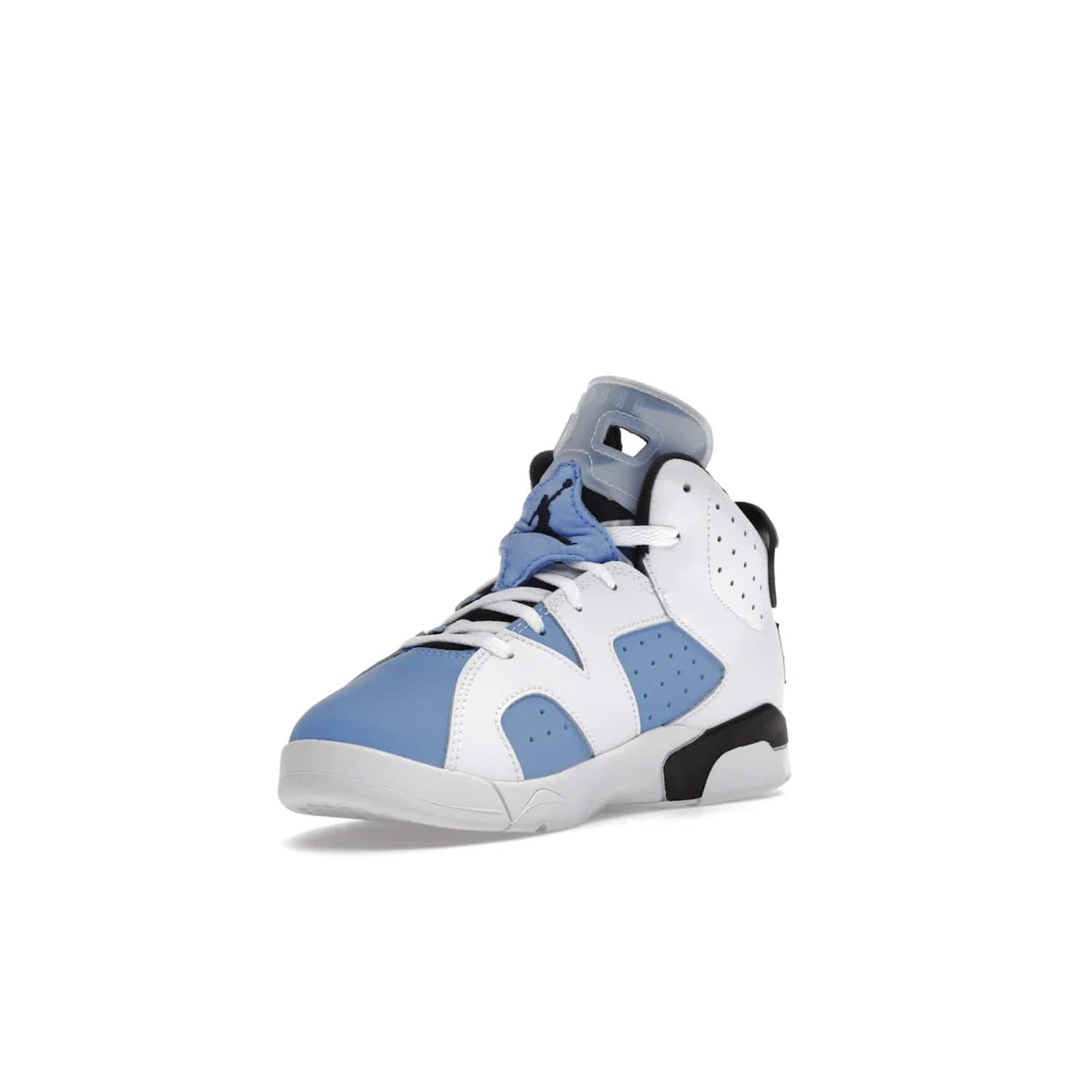 Jordan 6 Retro UNC White (PS) - Image 14 - Only at www.BallersClubKickz.com - The Air Jordan 6 Retro UNC White PS celebrates Michael Jordan's alma mater, the University of North Carolina. It features a classic color-blocking of the iconic Jordan 6 Carmine and a stitched Jordan Team patch. This must-have sneaker released on April 27th, 2022. Referencing the university colors, get this shoe for a stylish and timeless style with university pride.