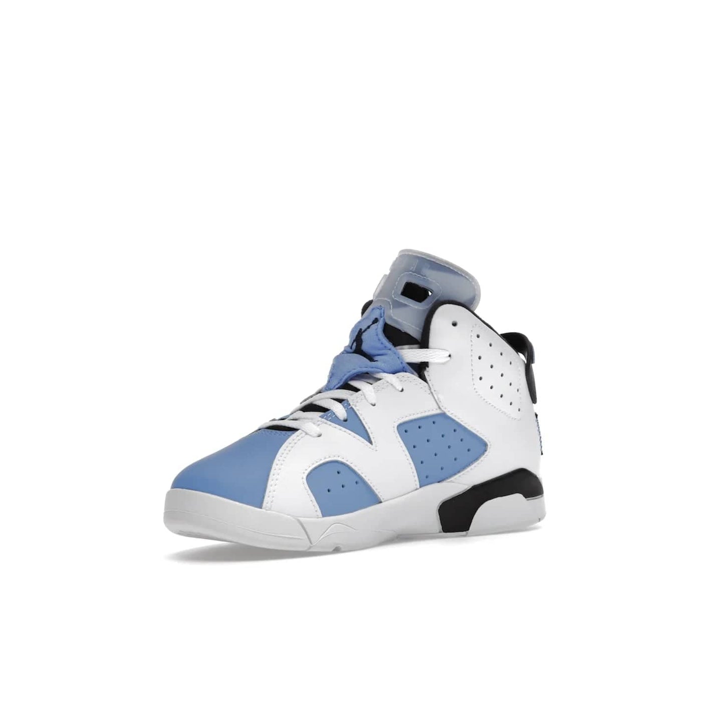 Jordan 6 Retro UNC White (PS) - Image 15 - Only at www.BallersClubKickz.com - The Air Jordan 6 Retro UNC White PS celebrates Michael Jordan's alma mater, the University of North Carolina. It features a classic color-blocking of the iconic Jordan 6 Carmine and a stitched Jordan Team patch. This must-have sneaker released on April 27th, 2022. Referencing the university colors, get this shoe for a stylish and timeless style with university pride.