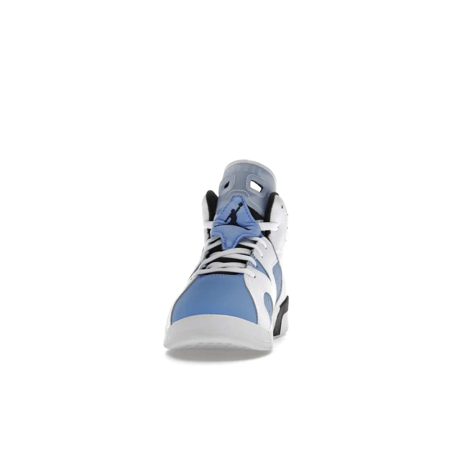 Jordan 6 Retro UNC White (PS) - Image 11 - Only at www.BallersClubKickz.com - The Air Jordan 6 Retro UNC White PS celebrates Michael Jordan's alma mater, the University of North Carolina. It features a classic color-blocking of the iconic Jordan 6 Carmine and a stitched Jordan Team patch. This must-have sneaker released on April 27th, 2022. Referencing the university colors, get this shoe for a stylish and timeless style with university pride.