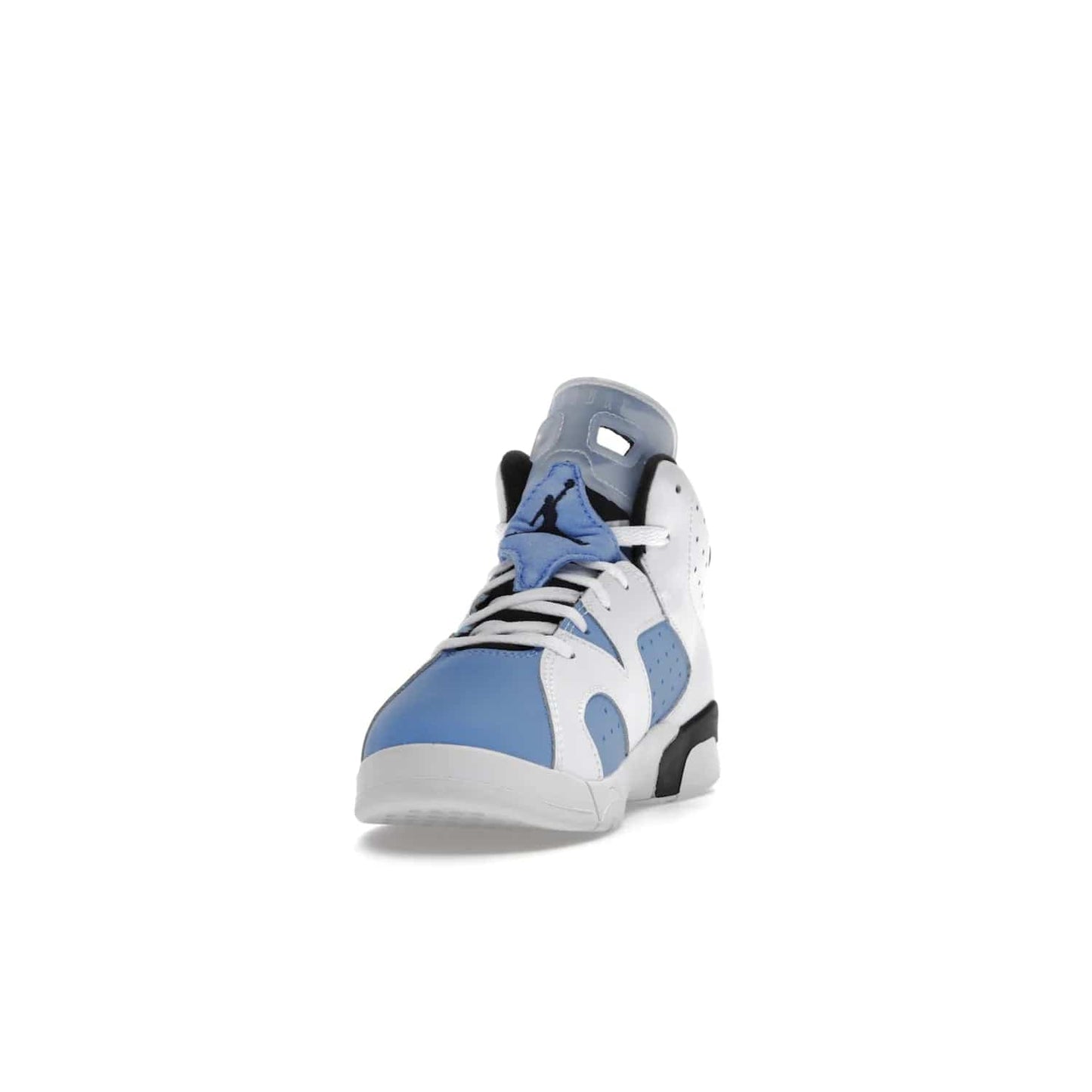 Jordan 6 Retro UNC White (PS) - Image 12 - Only at www.BallersClubKickz.com - The Air Jordan 6 Retro UNC White PS celebrates Michael Jordan's alma mater, the University of North Carolina. It features a classic color-blocking of the iconic Jordan 6 Carmine and a stitched Jordan Team patch. This must-have sneaker released on April 27th, 2022. Referencing the university colors, get this shoe for a stylish and timeless style with university pride.