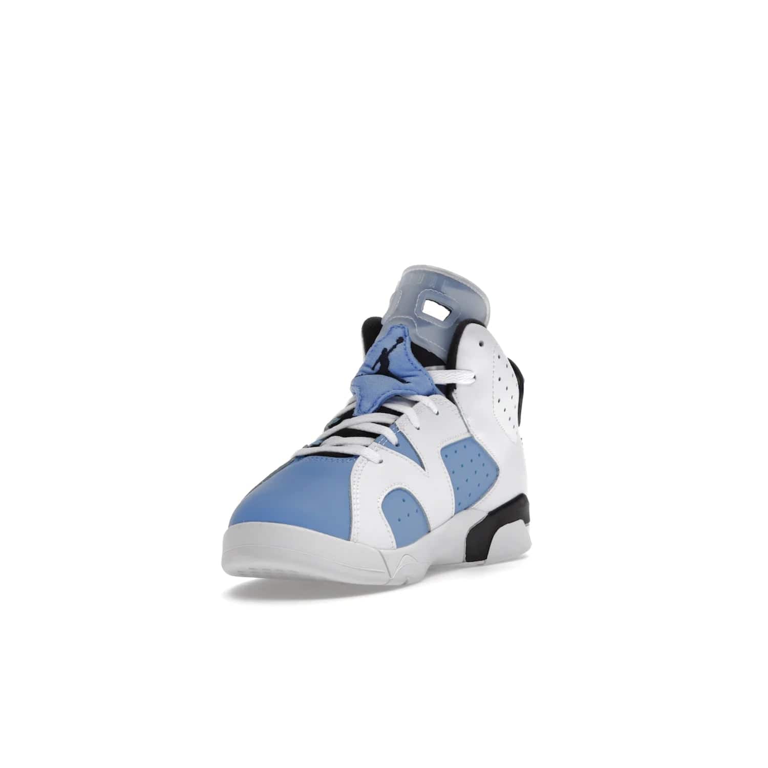Jordan 6 Retro UNC White (PS) - Image 13 - Only at www.BallersClubKickz.com - The Air Jordan 6 Retro UNC White PS celebrates Michael Jordan's alma mater, the University of North Carolina. It features a classic color-blocking of the iconic Jordan 6 Carmine and a stitched Jordan Team patch. This must-have sneaker released on April 27th, 2022. Referencing the university colors, get this shoe for a stylish and timeless style with university pride.