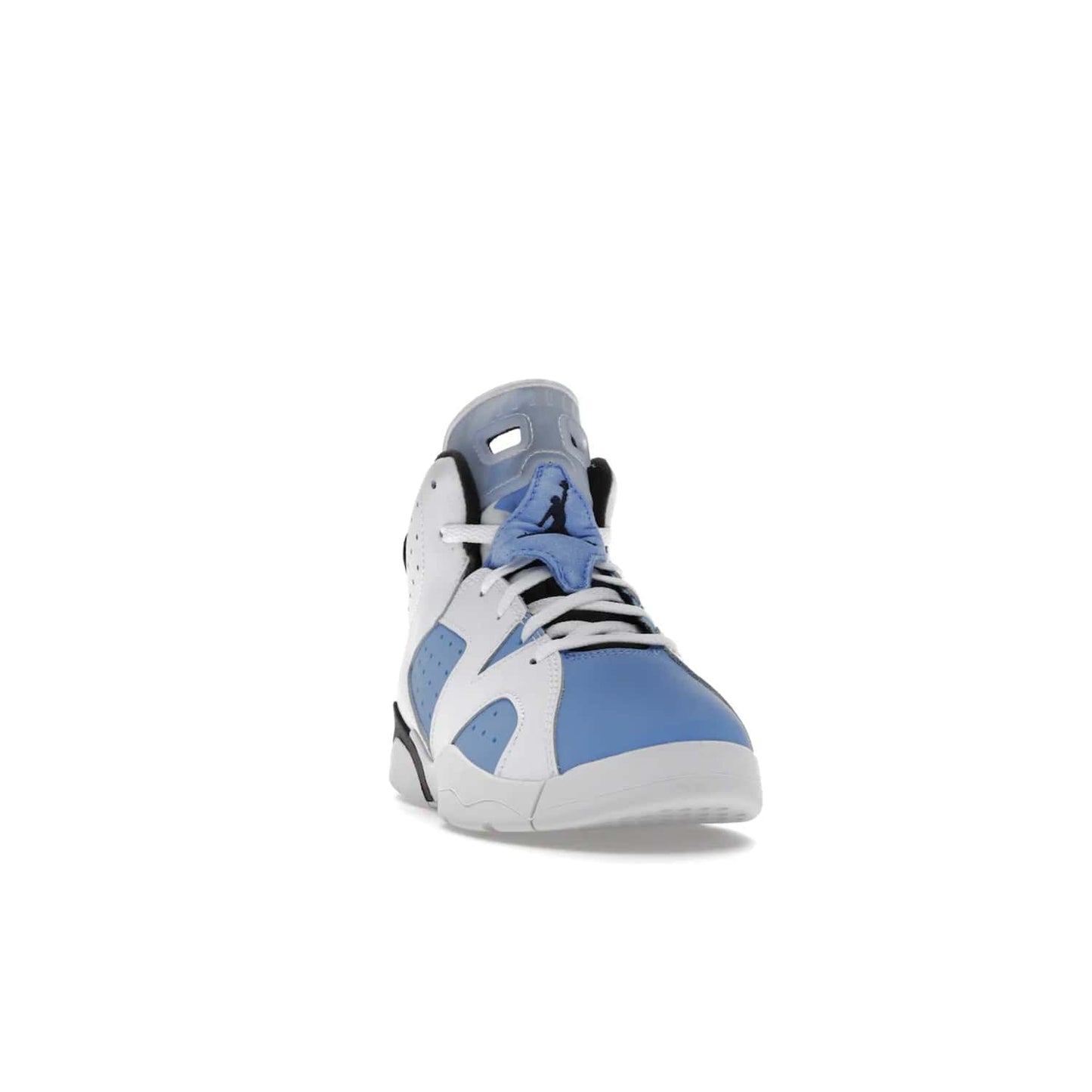 Jordan 6 Retro UNC White (PS) - Image 8 - Only at www.BallersClubKickz.com - The Air Jordan 6 Retro UNC White PS celebrates Michael Jordan's alma mater, the University of North Carolina. It features a classic color-blocking of the iconic Jordan 6 Carmine and a stitched Jordan Team patch. This must-have sneaker released on April 27th, 2022. Referencing the university colors, get this shoe for a stylish and timeless style with university pride.