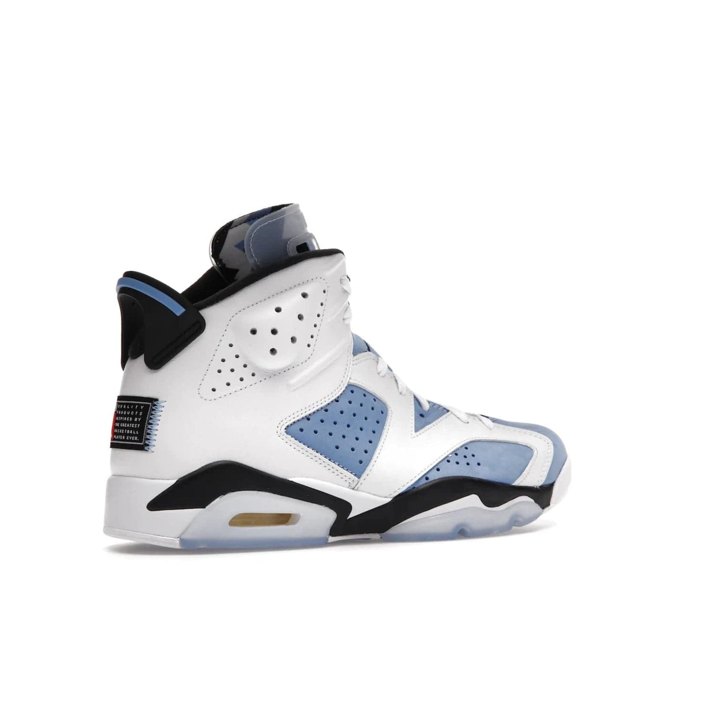 Jordan 6 Retro UNC White - Image 34 - Only at www.BallersClubKickz.com - Air Jordan 6 Retro UNC White with classic UNC colors brings nostalgia and style to a legendary silhouette. Celebrate MJ's alma mater with navy blue accents, icy semi-translucent sole and Jordan Team patch. Out March 2022 for the Sneaker Enthusiast.