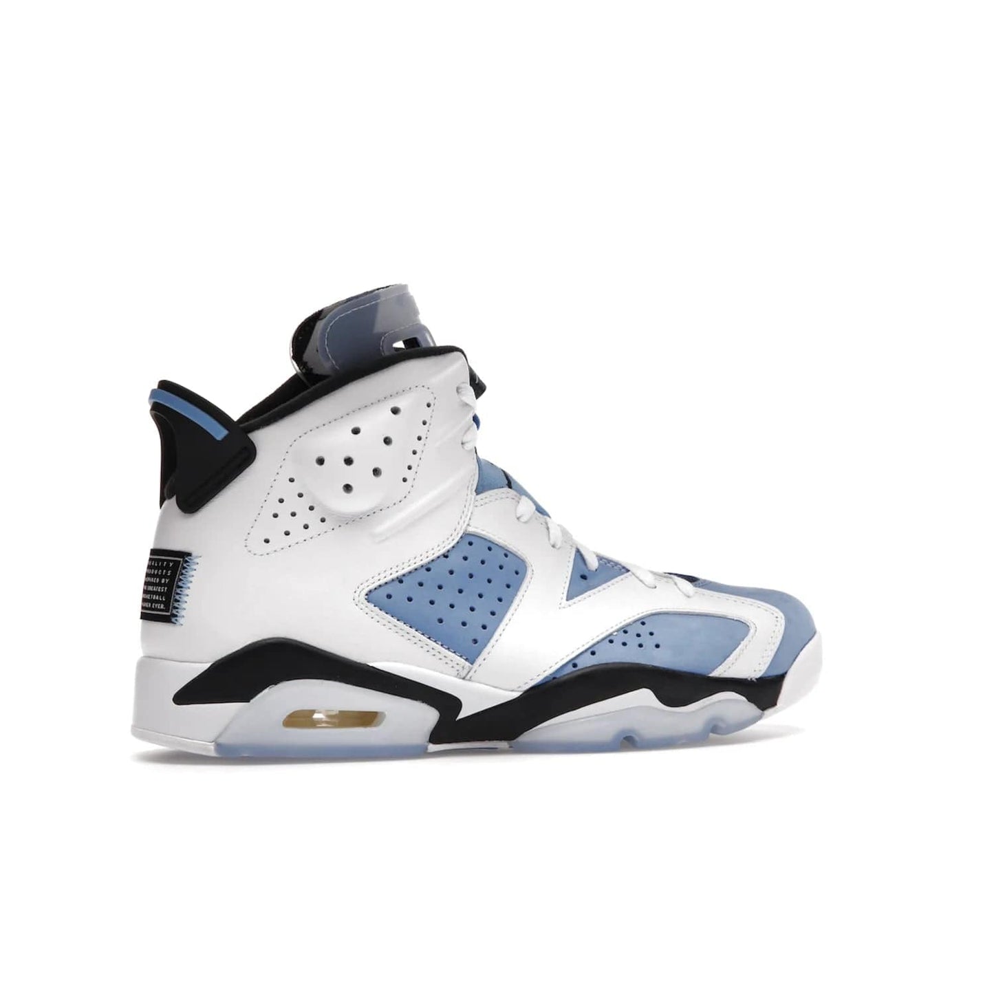 Jordan 6 Retro UNC White - Image 35 - Only at www.BallersClubKickz.com - Air Jordan 6 Retro UNC White with classic UNC colors brings nostalgia and style to a legendary silhouette. Celebrate MJ's alma mater with navy blue accents, icy semi-translucent sole and Jordan Team patch. Out March 2022 for the Sneaker Enthusiast.