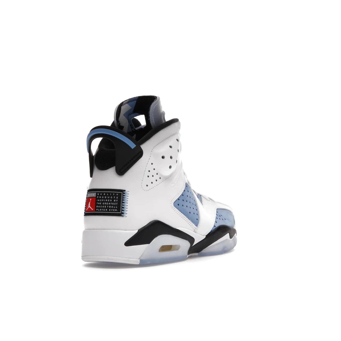 Jordan 6 Retro UNC White - Image 31 - Only at www.BallersClubKickz.com - Air Jordan 6 Retro UNC White with classic UNC colors brings nostalgia and style to a legendary silhouette. Celebrate MJ's alma mater with navy blue accents, icy semi-translucent sole and Jordan Team patch. Out March 2022 for the Sneaker Enthusiast.