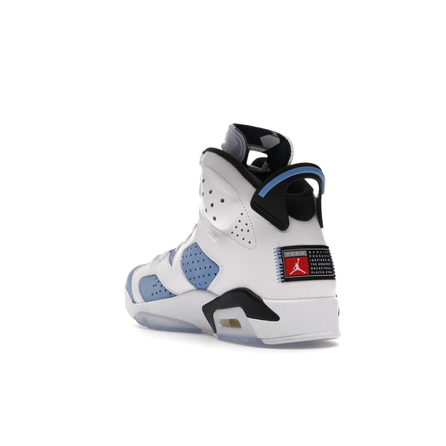 Jordan 6 Retro UNC White - Image 25 - Only at www.BallersClubKickz.com - Air Jordan 6 Retro UNC White with classic UNC colors brings nostalgia and style to a legendary silhouette. Celebrate MJ's alma mater with navy blue accents, icy semi-translucent sole and Jordan Team patch. Out March 2022 for the Sneaker Enthusiast.