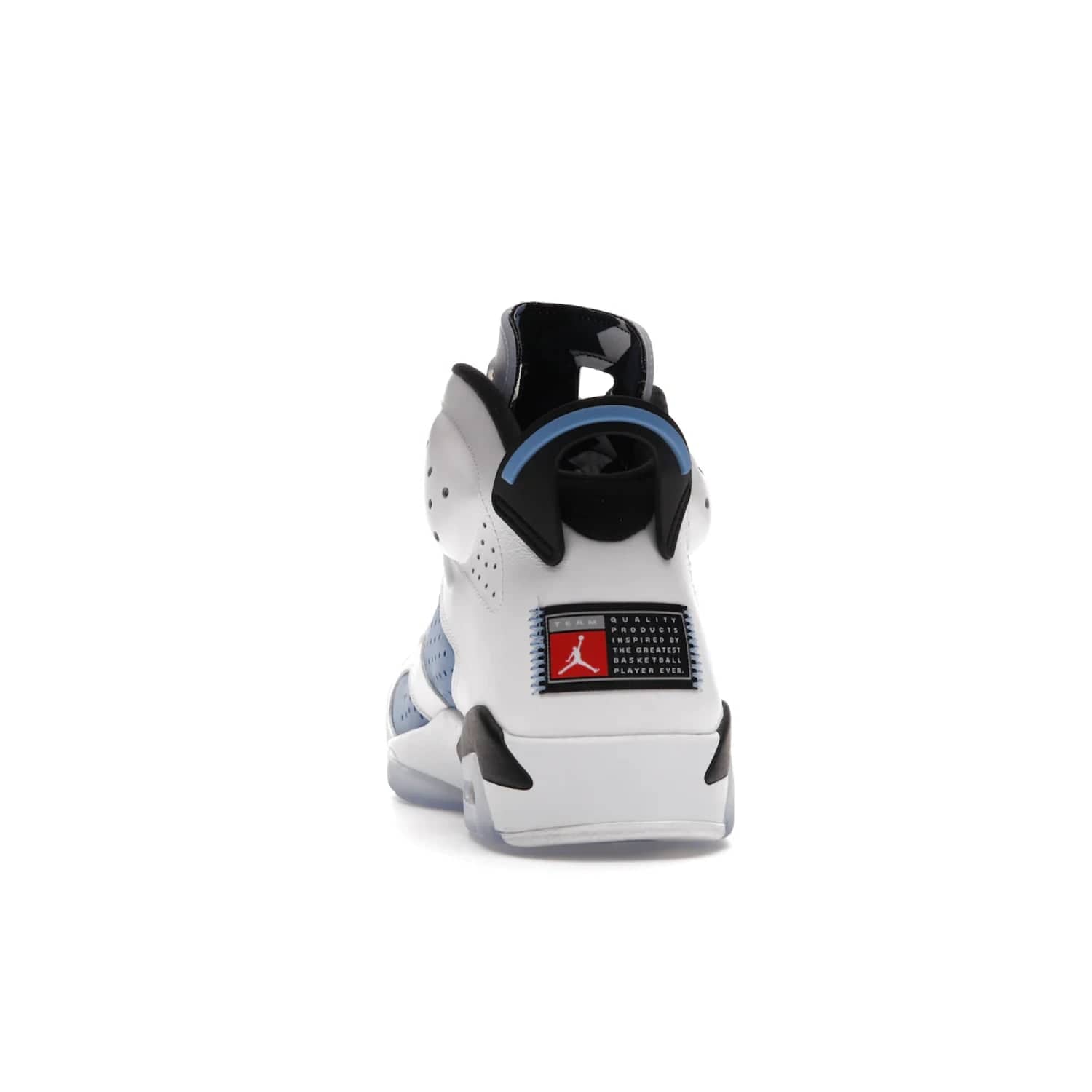 Jordan 6 Retro UNC White - Image 27 - Only at www.BallersClubKickz.com - Air Jordan 6 Retro UNC White with classic UNC colors brings nostalgia and style to a legendary silhouette. Celebrate MJ's alma mater with navy blue accents, icy semi-translucent sole and Jordan Team patch. Out March 2022 for the Sneaker Enthusiast.