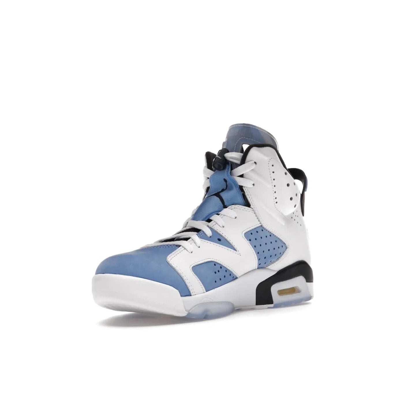 Jordan 6 Retro UNC White - Image 14 - Only at www.BallersClubKickz.com - Air Jordan 6 Retro UNC White with classic UNC colors brings nostalgia and style to a legendary silhouette. Celebrate MJ's alma mater with navy blue accents, icy semi-translucent sole and Jordan Team patch. Out March 2022 for the Sneaker Enthusiast.