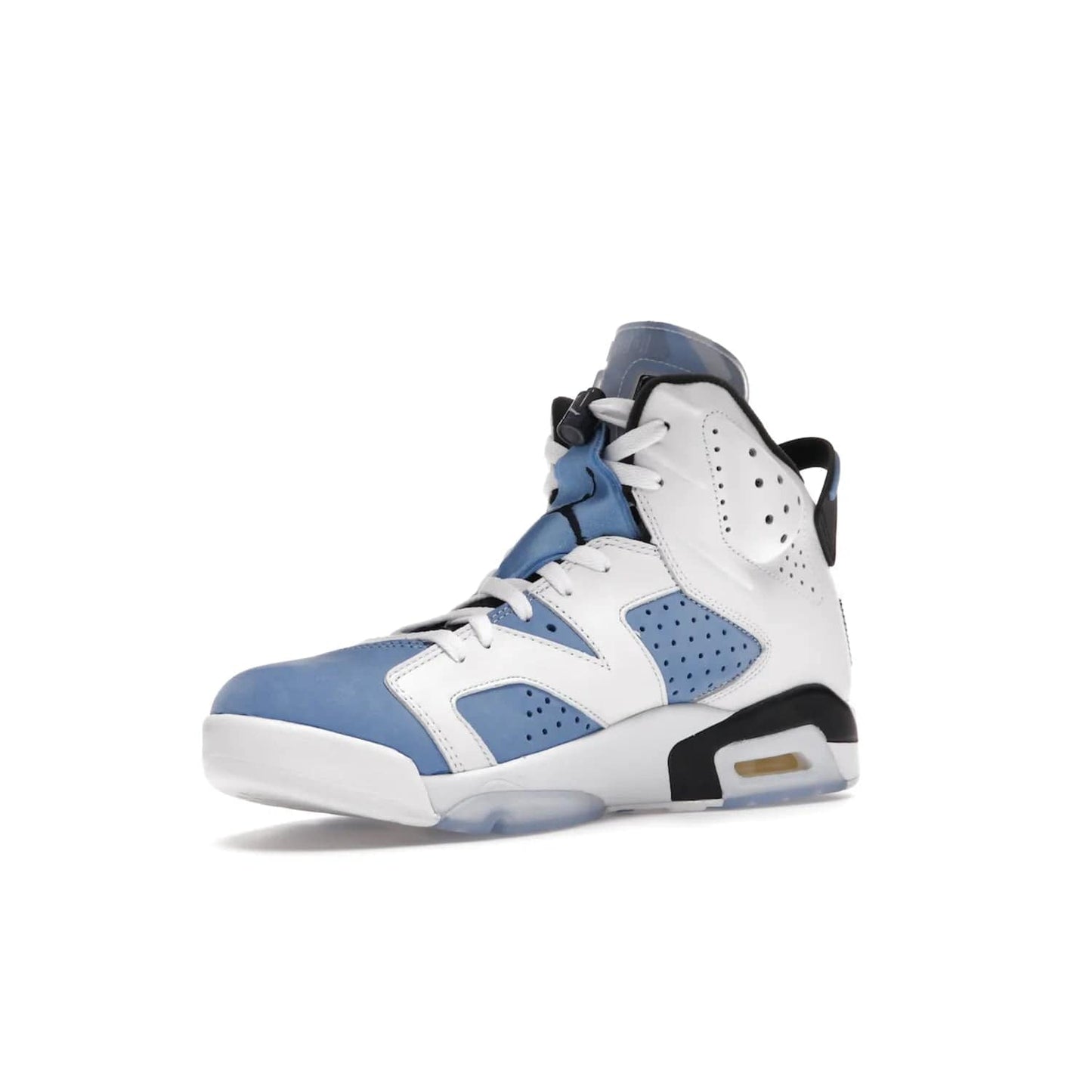 Jordan 6 Retro UNC White - Image 15 - Only at www.BallersClubKickz.com - Air Jordan 6 Retro UNC White with classic UNC colors brings nostalgia and style to a legendary silhouette. Celebrate MJ's alma mater with navy blue accents, icy semi-translucent sole and Jordan Team patch. Out March 2022 for the Sneaker Enthusiast.