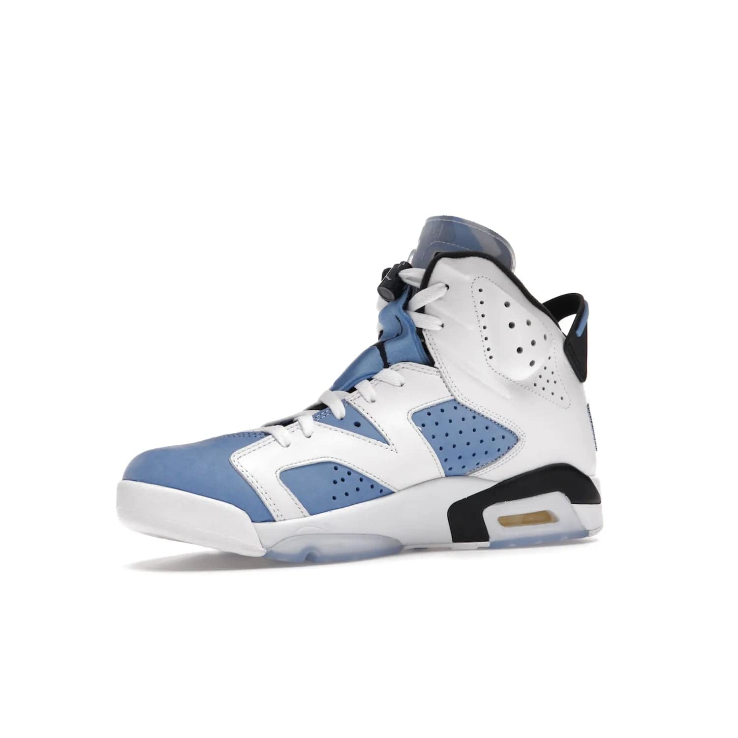 Jordan 6 Retro UNC White - Image 16 - Only at www.BallersClubKickz.com - Air Jordan 6 Retro UNC White with classic UNC colors brings nostalgia and style to a legendary silhouette. Celebrate MJ's alma mater with navy blue accents, icy semi-translucent sole and Jordan Team patch. Out March 2022 for the Sneaker Enthusiast.