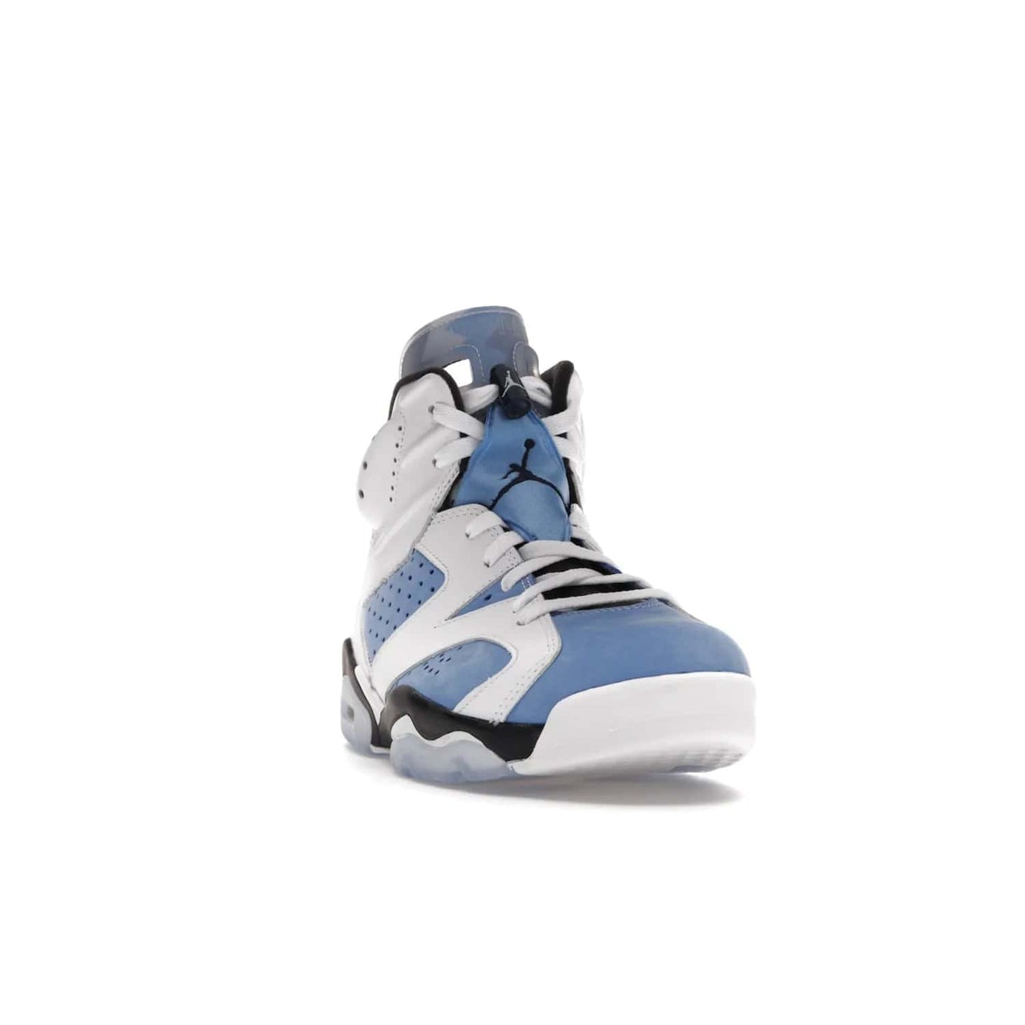 Jordan 6 Retro UNC White - Image 8 - Only at www.BallersClubKickz.com - Air Jordan 6 Retro UNC White with classic UNC colors brings nostalgia and style to a legendary silhouette. Celebrate MJ's alma mater with navy blue accents, icy semi-translucent sole and Jordan Team patch. Out March 2022 for the Sneaker Enthusiast.