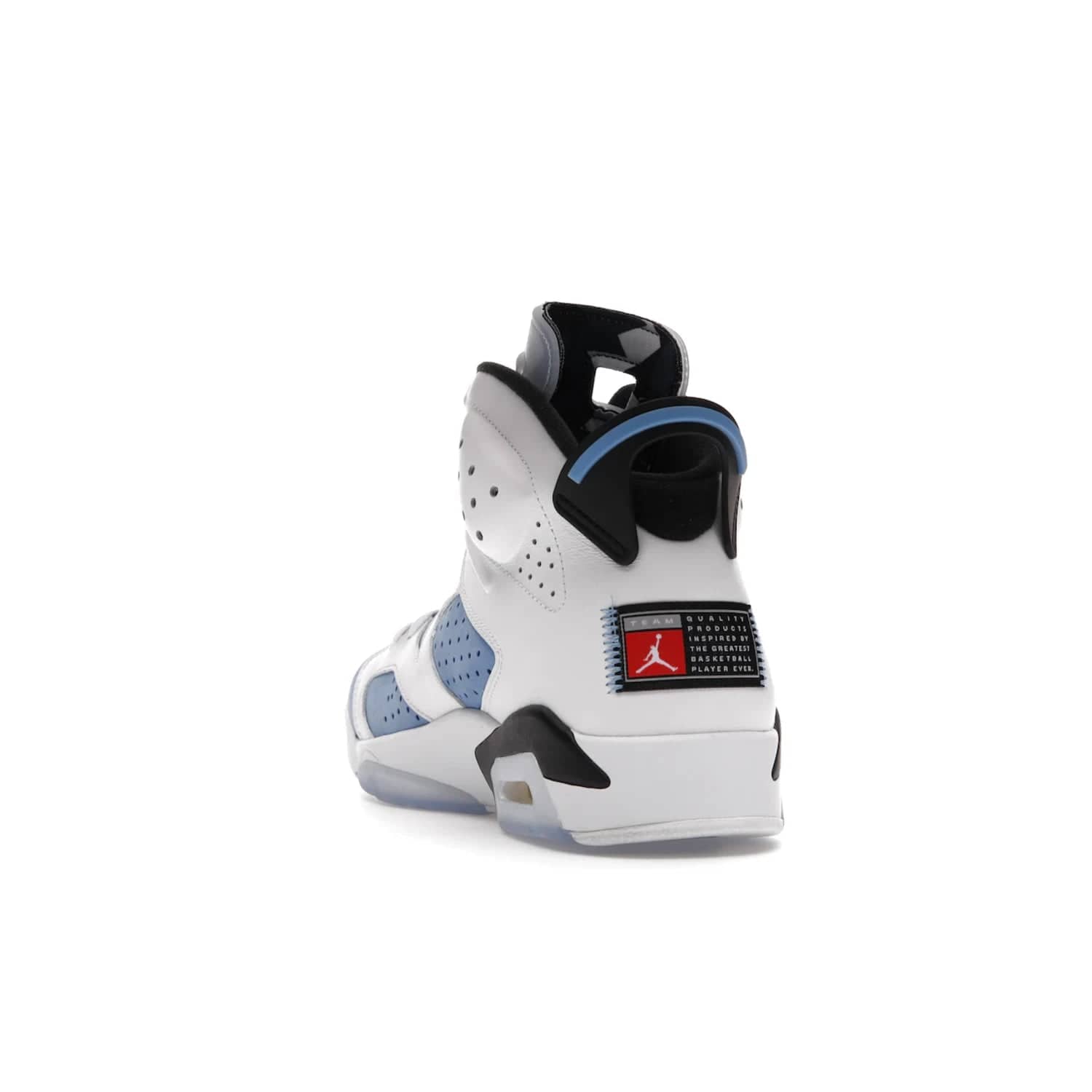 Jordan 6 Retro UNC White - Image 26 - Only at www.BallersClubKickz.com - Air Jordan 6 Retro UNC White with classic UNC colors brings nostalgia and style to a legendary silhouette. Celebrate MJ's alma mater with navy blue accents, icy semi-translucent sole and Jordan Team patch. Out March 2022 for the Sneaker Enthusiast.