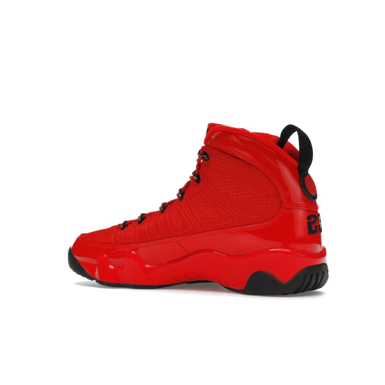 Jordan 9 Retro Chile Red - Image 22 - Only at www.BallersClubKickz.com - Score fashion points with the Air Jordan 9 Retro Chile Red. Durabuck, patent leather and quilted paneling join a muted black sole for a classic look. Get it today!