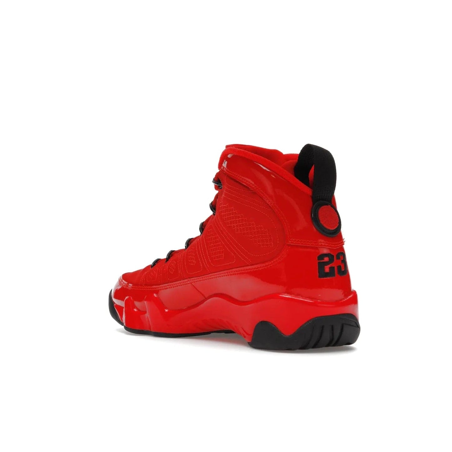 Jordan 9 Retro Chile Red - Image 24 - Only at www.BallersClubKickz.com - Score fashion points with the Air Jordan 9 Retro Chile Red. Durabuck, patent leather and quilted paneling join a muted black sole for a classic look. Get it today!