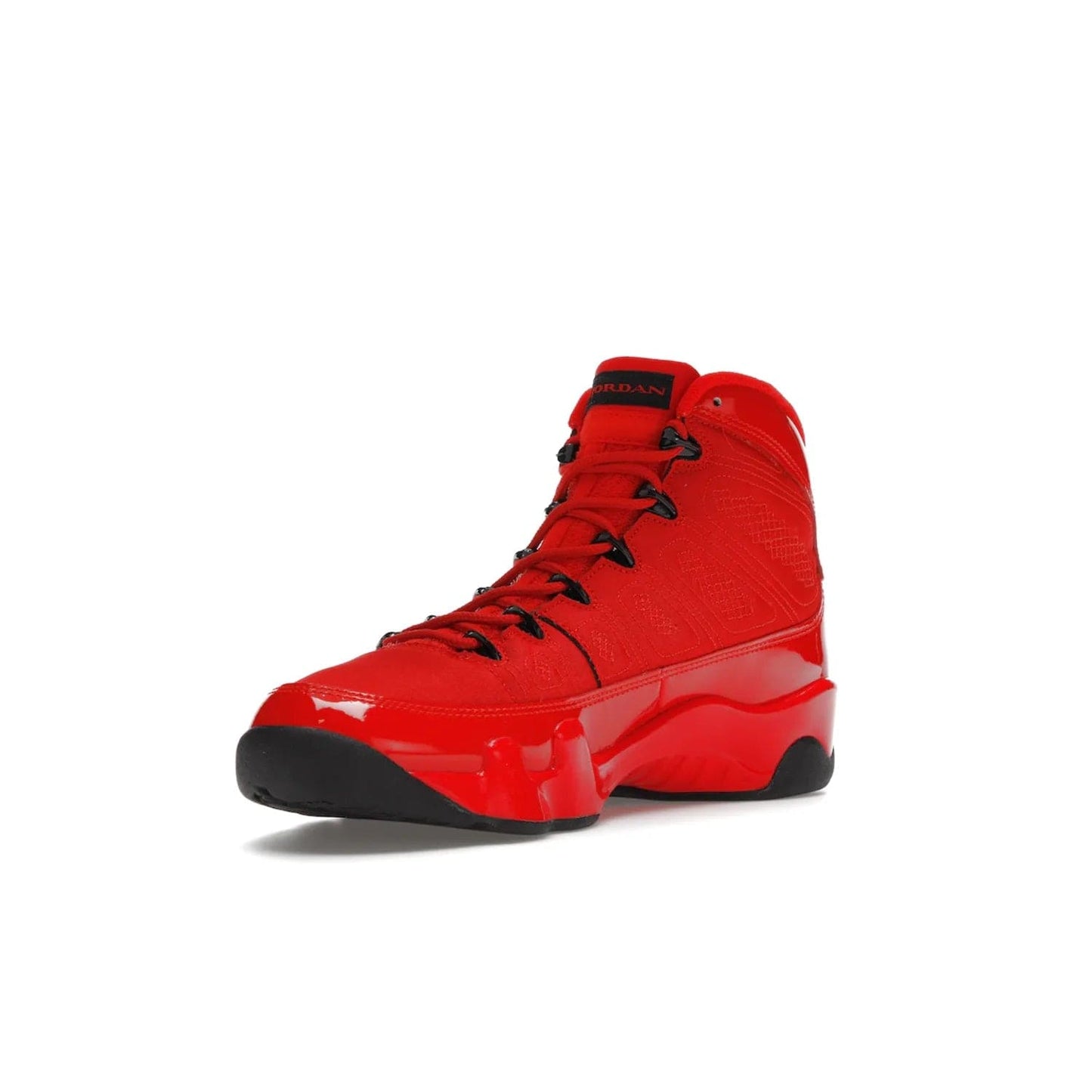 Jordan 9 Retro Chile Red - Image 14 - Only at www.BallersClubKickz.com - Score fashion points with the Air Jordan 9 Retro Chile Red. Durabuck, patent leather and quilted paneling join a muted black sole for a classic look. Get it today!