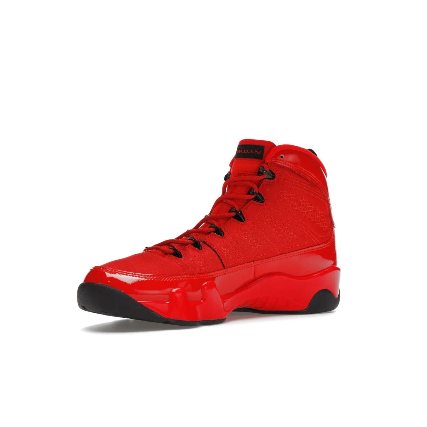 Jordan 9 Retro Chile Red - Image 15 - Only at www.BallersClubKickz.com - Score fashion points with the Air Jordan 9 Retro Chile Red. Durabuck, patent leather and quilted paneling join a muted black sole for a classic look. Get it today!