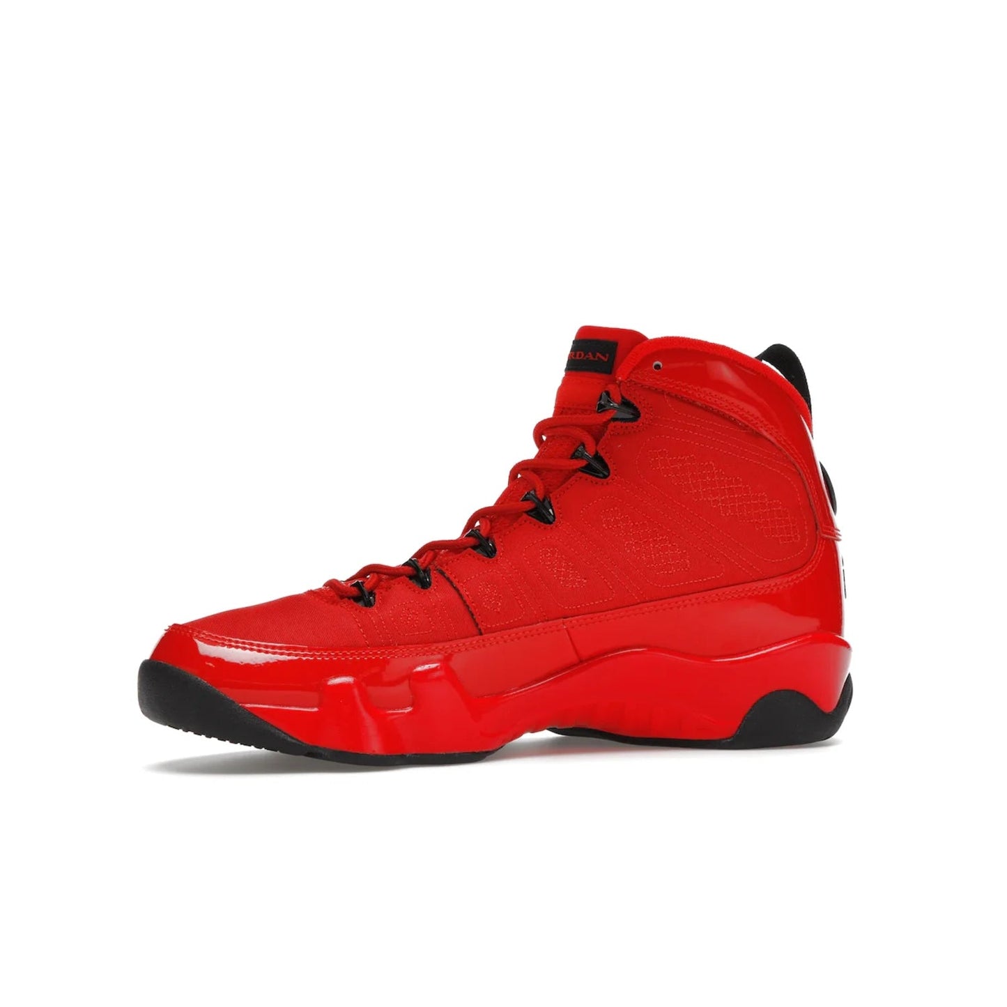 Jordan 9 Retro Chile Red - Image 17 - Only at www.BallersClubKickz.com - Score fashion points with the Air Jordan 9 Retro Chile Red. Durabuck, patent leather and quilted paneling join a muted black sole for a classic look. Get it today!