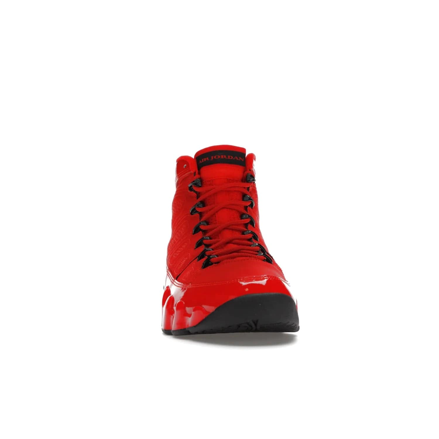 Jordan 9 Retro Chile Red - Image 9 - Only at www.BallersClubKickz.com - Score fashion points with the Air Jordan 9 Retro Chile Red. Durabuck, patent leather and quilted paneling join a muted black sole for a classic look. Get it today!