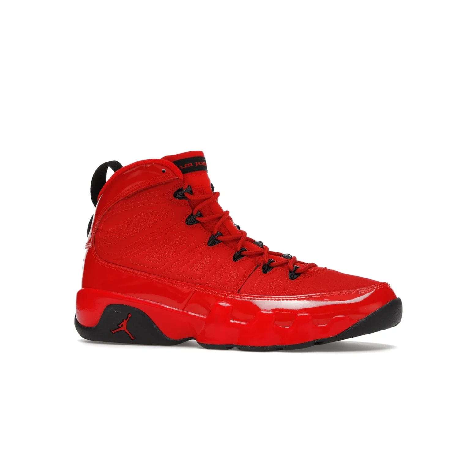 Jordan 9 Retro Chile Red - Image 3 - Only at www.BallersClubKickz.com - Score fashion points with the Air Jordan 9 Retro Chile Red. Durabuck, patent leather and quilted paneling join a muted black sole for a classic look. Get it today!