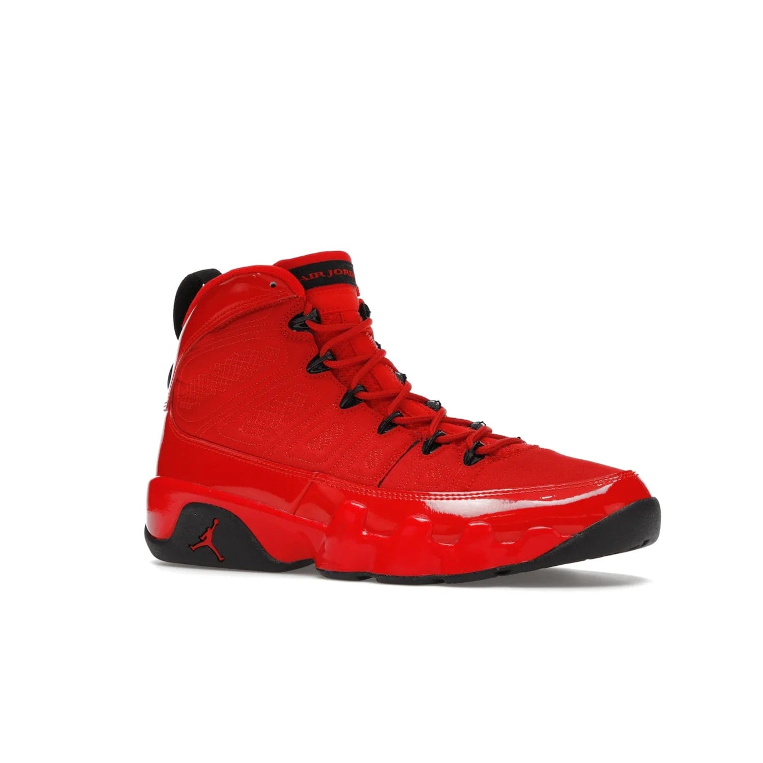 Jordan 9 Retro Chile Red - Image 4 - Only at www.BallersClubKickz.com - Score fashion points with the Air Jordan 9 Retro Chile Red. Durabuck, patent leather and quilted paneling join a muted black sole for a classic look. Get it today!