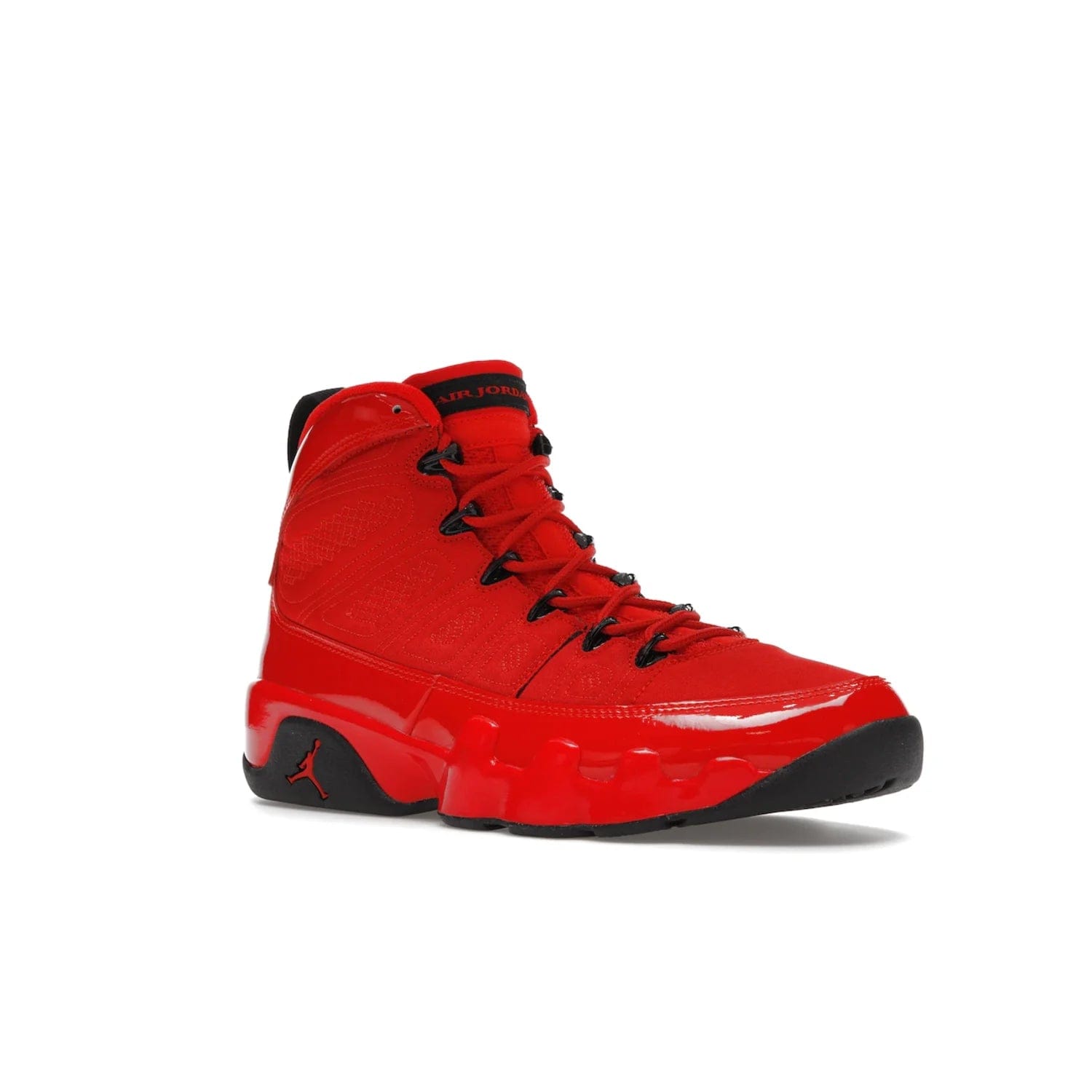 Jordan 9 Retro Chile Red - Image 5 - Only at www.BallersClubKickz.com - Score fashion points with the Air Jordan 9 Retro Chile Red. Durabuck, patent leather and quilted paneling join a muted black sole for a classic look. Get it today!
