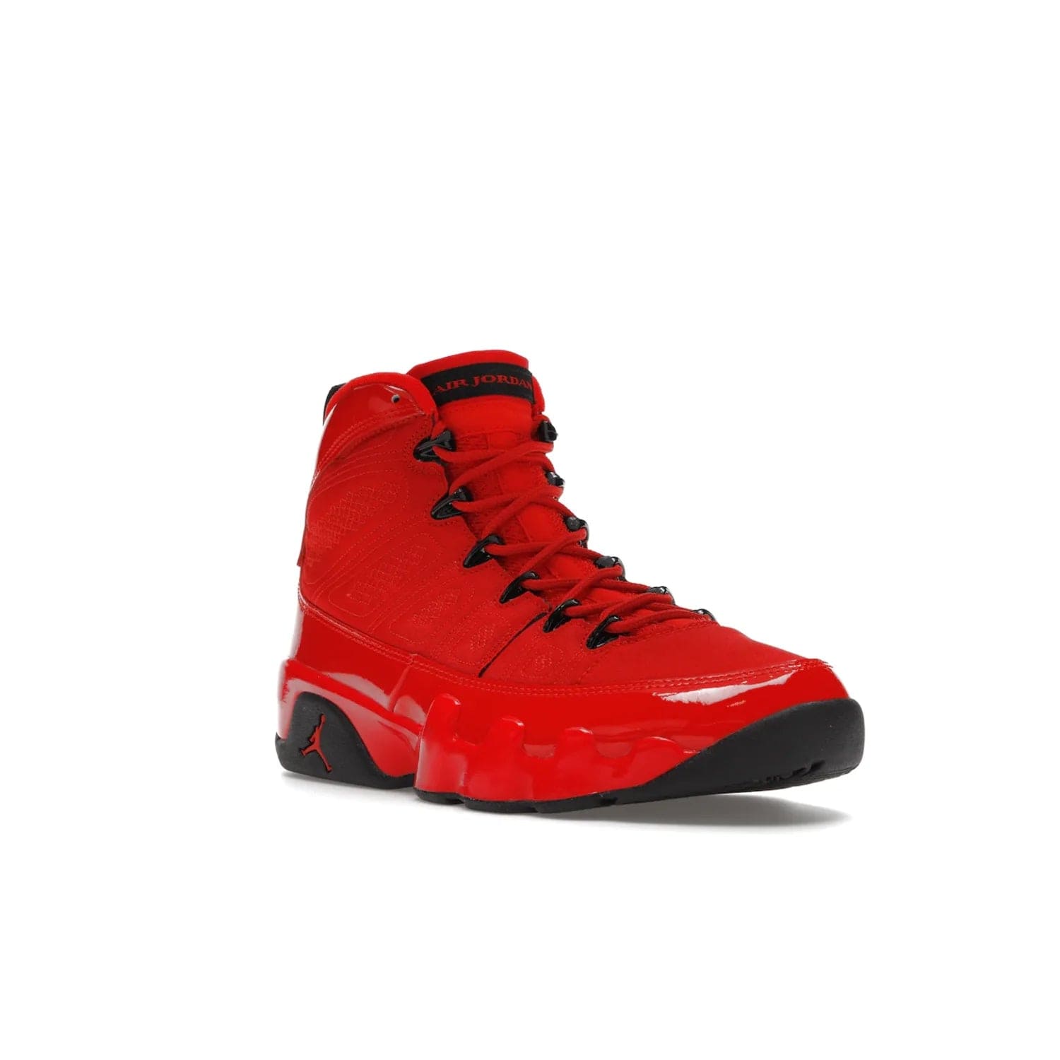 Jordan 9 Retro Chile Red - Image 6 - Only at www.BallersClubKickz.com - Score fashion points with the Air Jordan 9 Retro Chile Red. Durabuck, patent leather and quilted paneling join a muted black sole for a classic look. Get it today!