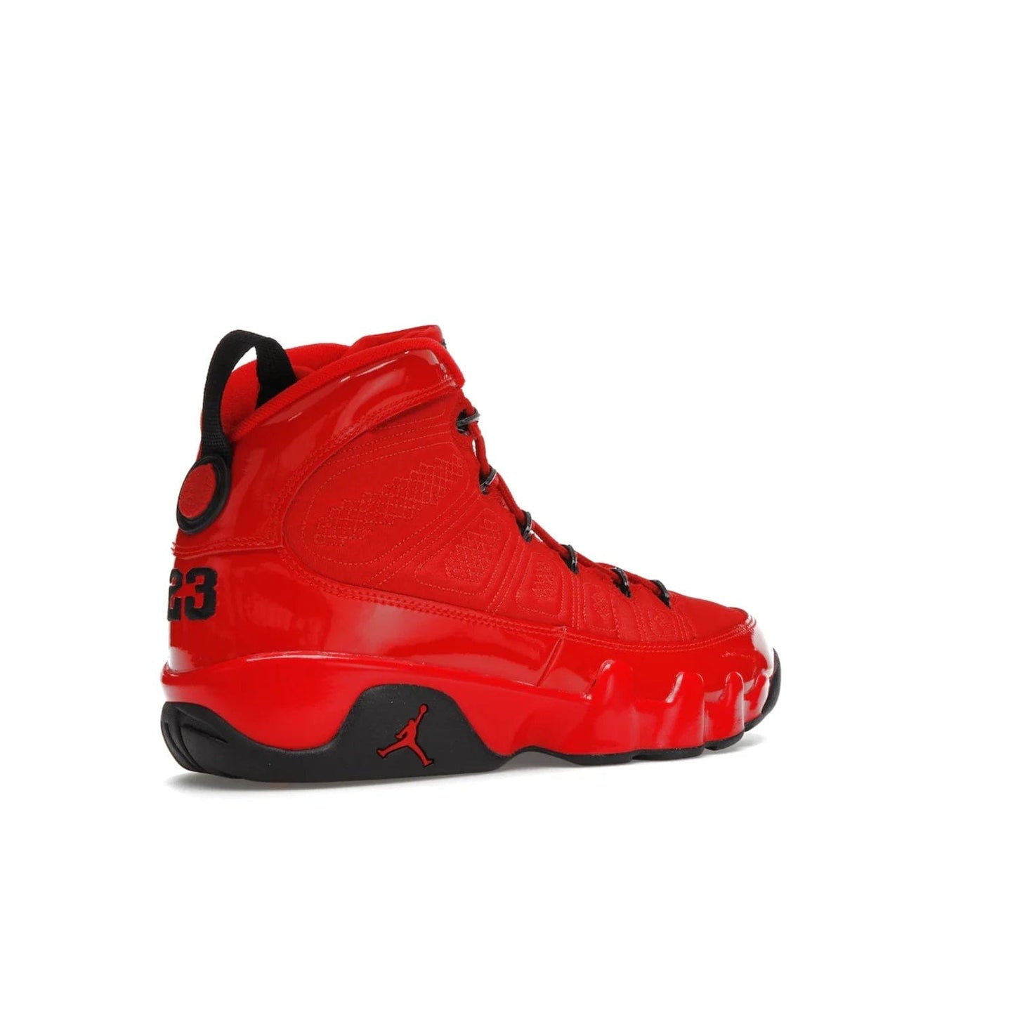 Jordan 9 Retro Chile Red - Image 33 - Only at www.BallersClubKickz.com - Score fashion points with the Air Jordan 9 Retro Chile Red. Durabuck, patent leather and quilted paneling join a muted black sole for a classic look. Get it today!