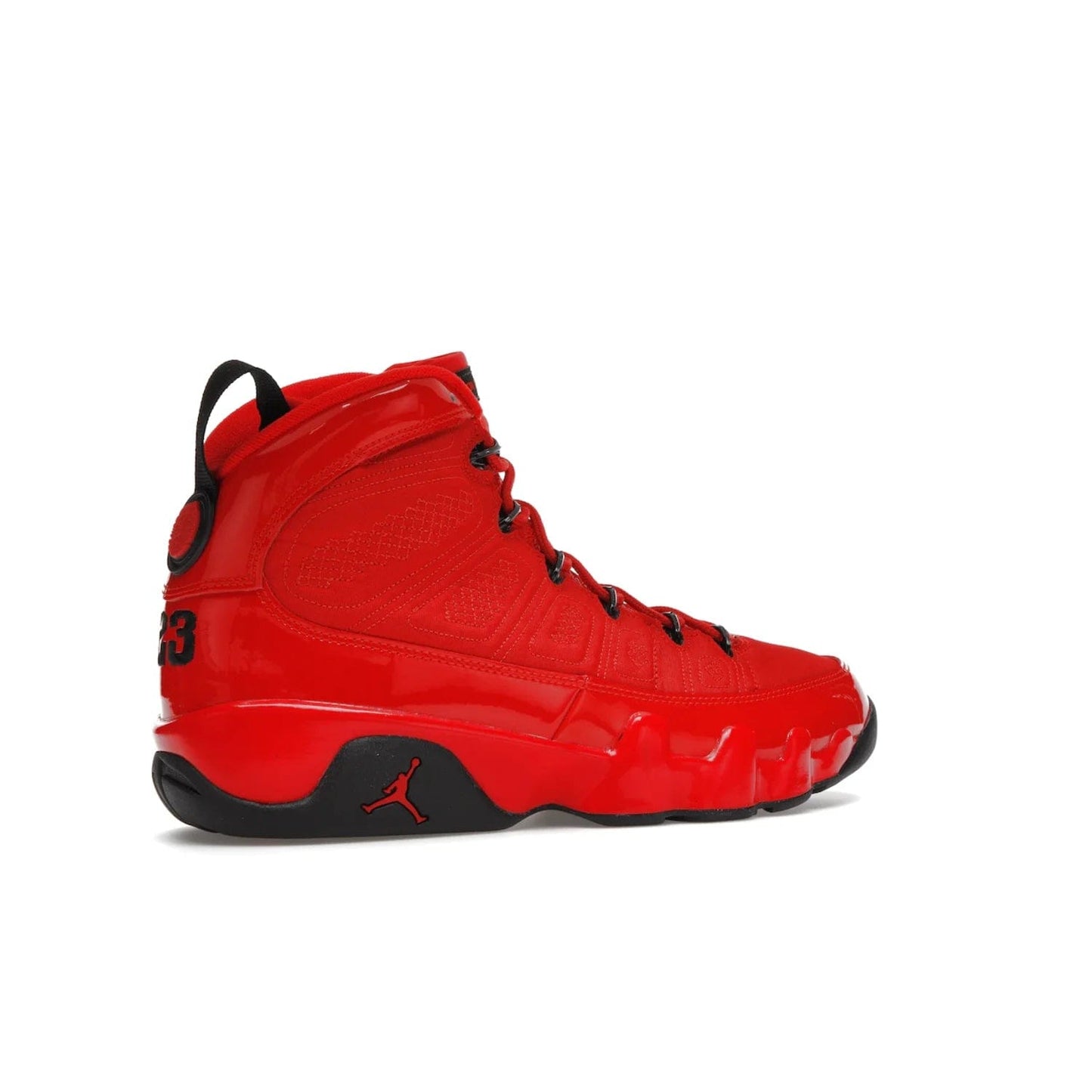Jordan 9 Retro Chile Red - Image 34 - Only at www.BallersClubKickz.com - Score fashion points with the Air Jordan 9 Retro Chile Red. Durabuck, patent leather and quilted paneling join a muted black sole for a classic look. Get it today!