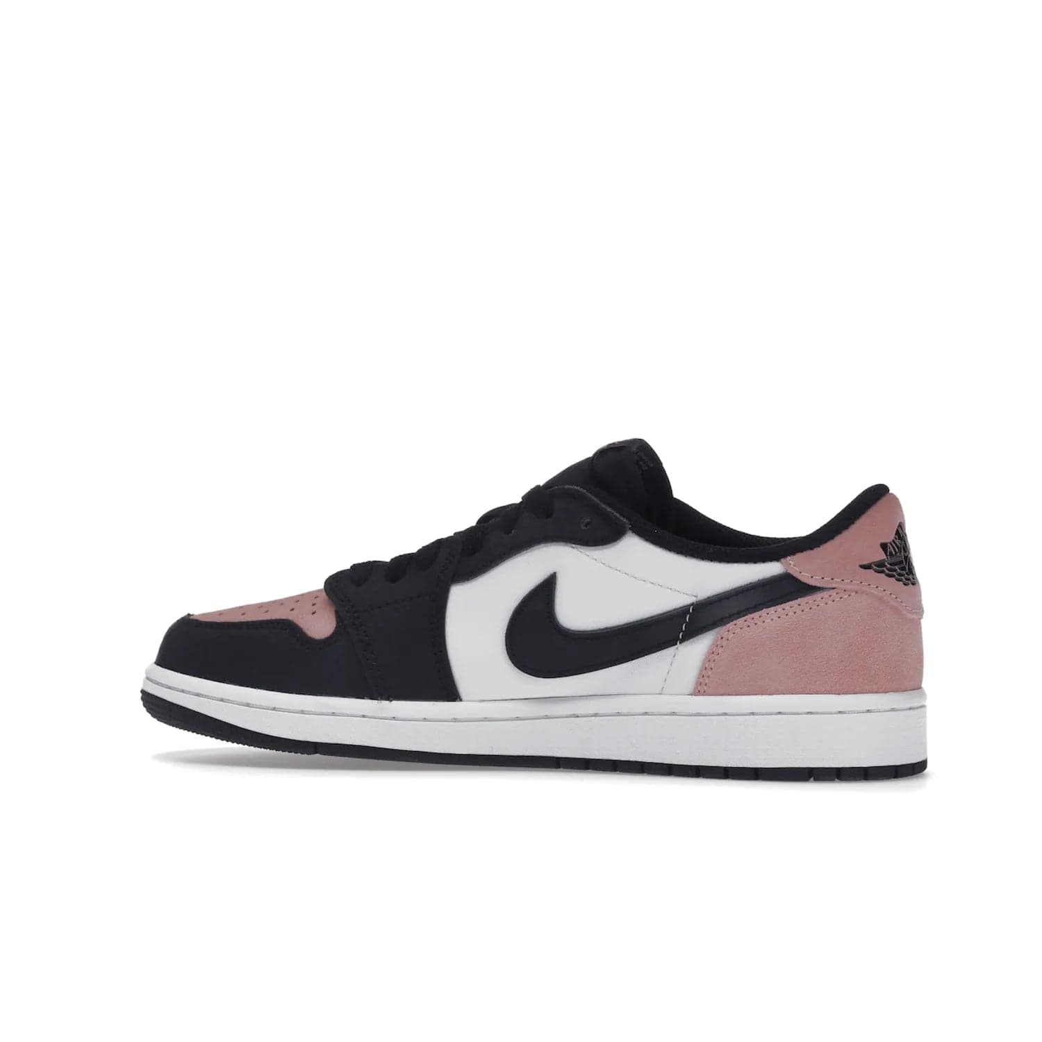 Jordan 1 Low OG Bleached Coral - Image 21 - Only at www.BallersClubKickz.com - Introducing the Air Jordan 1 Low OG Bleached Coral. Constructed with white leather, black cracked leather & Bleached Coral suede. Signature Jordan Wings logo, white Air sole. Get the pack in July 2022 and stand out.