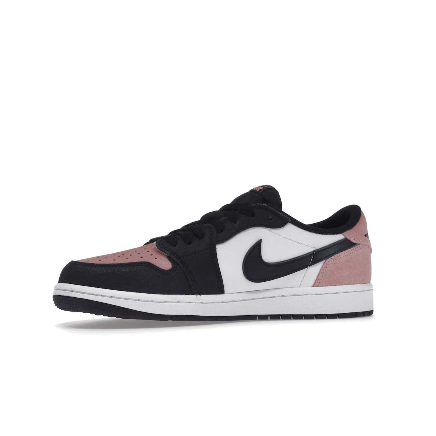 Jordan 1 Low OG Bleached Coral - Image 17 - Only at www.BallersClubKickz.com - Introducing the Air Jordan 1 Low OG Bleached Coral. Constructed with white leather, black cracked leather & Bleached Coral suede. Signature Jordan Wings logo, white Air sole. Get the pack in July 2022 and stand out.
