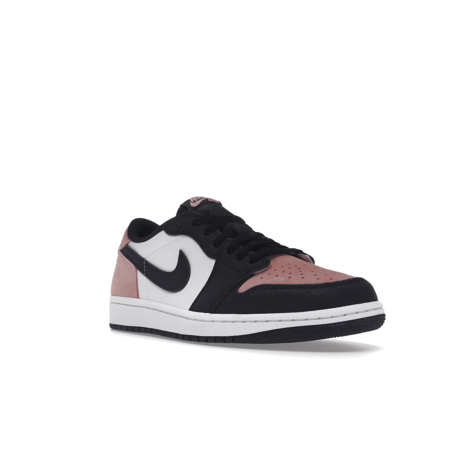 Jordan 1 Low OG Bleached Coral - Image 6 - Only at www.BallersClubKickz.com - Introducing the Air Jordan 1 Low OG Bleached Coral. Constructed with white leather, black cracked leather & Bleached Coral suede. Signature Jordan Wings logo, white Air sole. Get the pack in July 2022 and stand out.