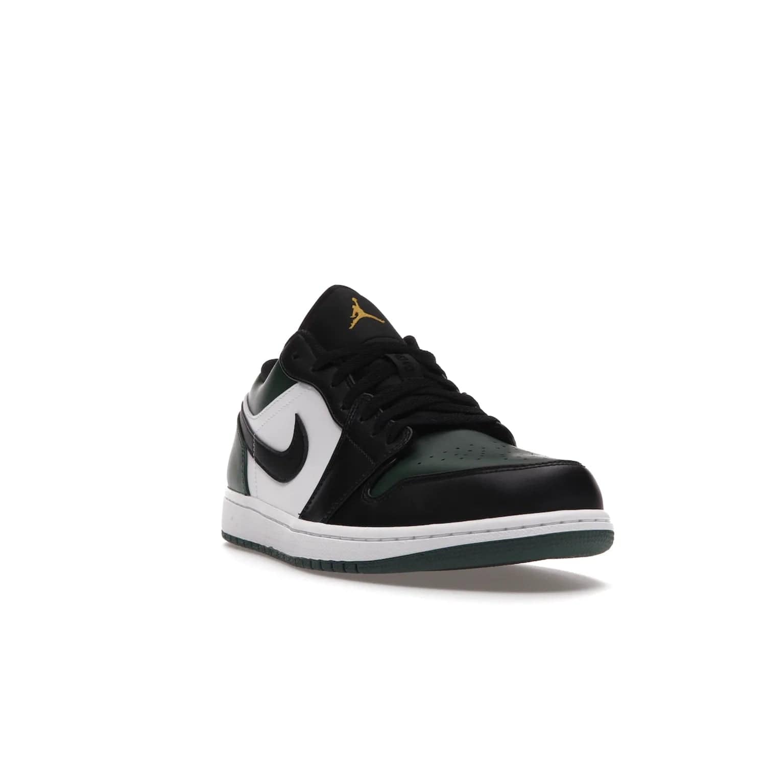 Jordan 1 Low Green Toe - Image 7 - Only at www.BallersClubKickz.com - The Jordan 1 Low Green Toe features white, black and Noble Green leather with black Swoosh. Get the classic Bred Toe-inspired color blocking with green perforated toe box. White and green Air sole completes the design. Released in October 2021 at only $100. Grab your pair now!
