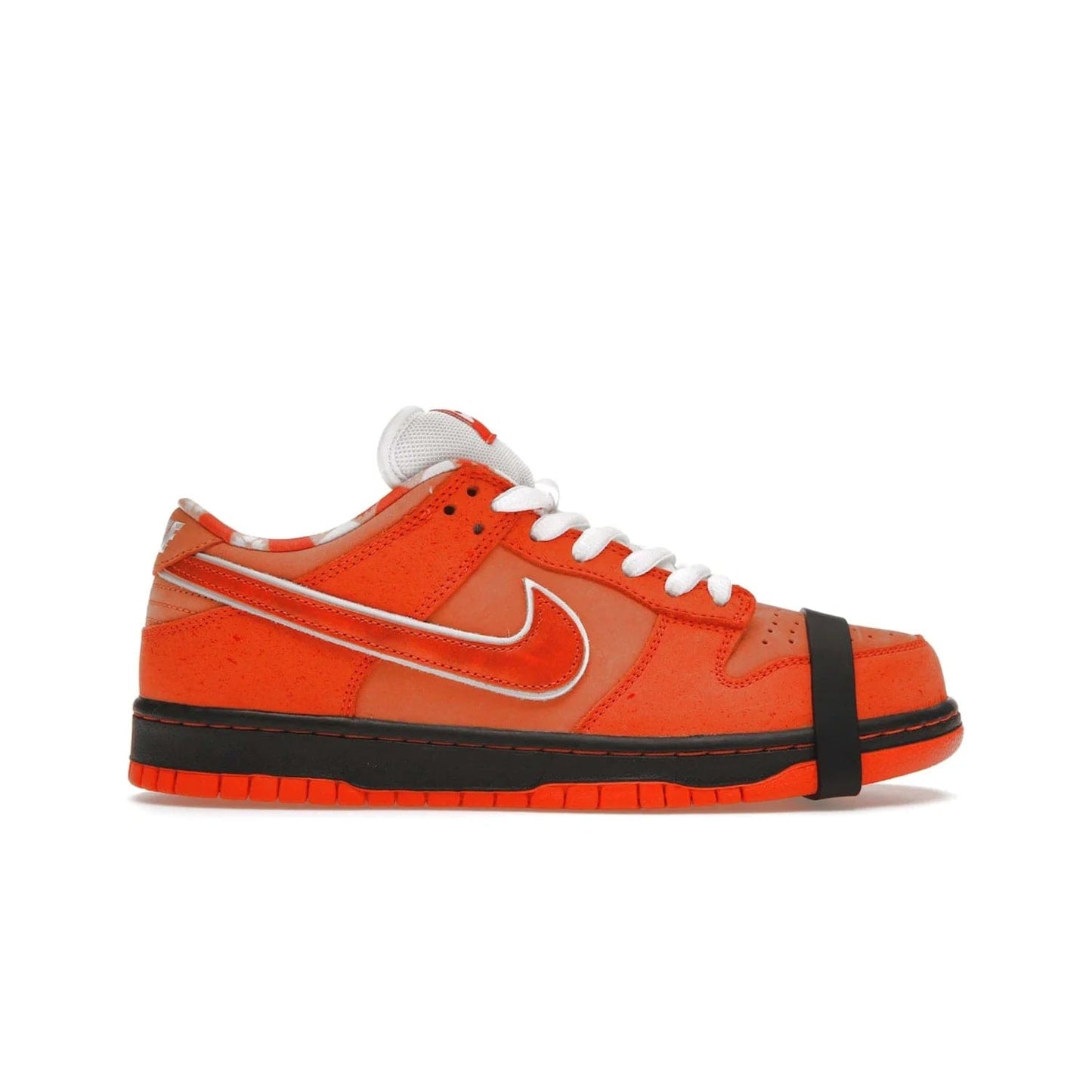 Nike SB Dunk Low Concepts Orange Lobster - Image 1 - Only at www.BallersClubKickz.com - Limited Nike SB Dunk Low Concepts Orange Lobster features premium nubuck upper with vibrant oranges for eye-catching colorblocked design. Signature Nike SB tag and bib-inspired interior for added texture. Outsole and cupsole provide extra reinforcement. Get it 12/20/2022.